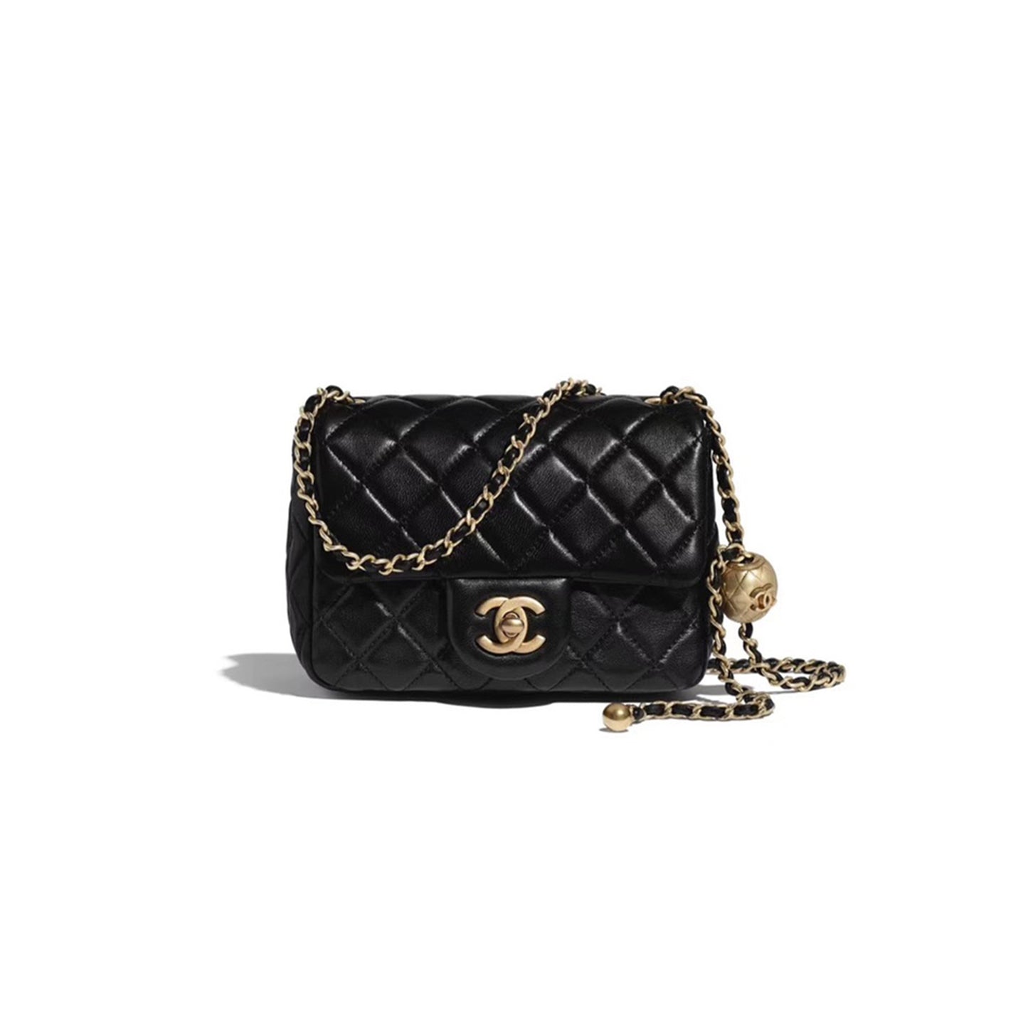 Ch*el master metal ball lambskin flap bag as1786 (18*13*7cm)
