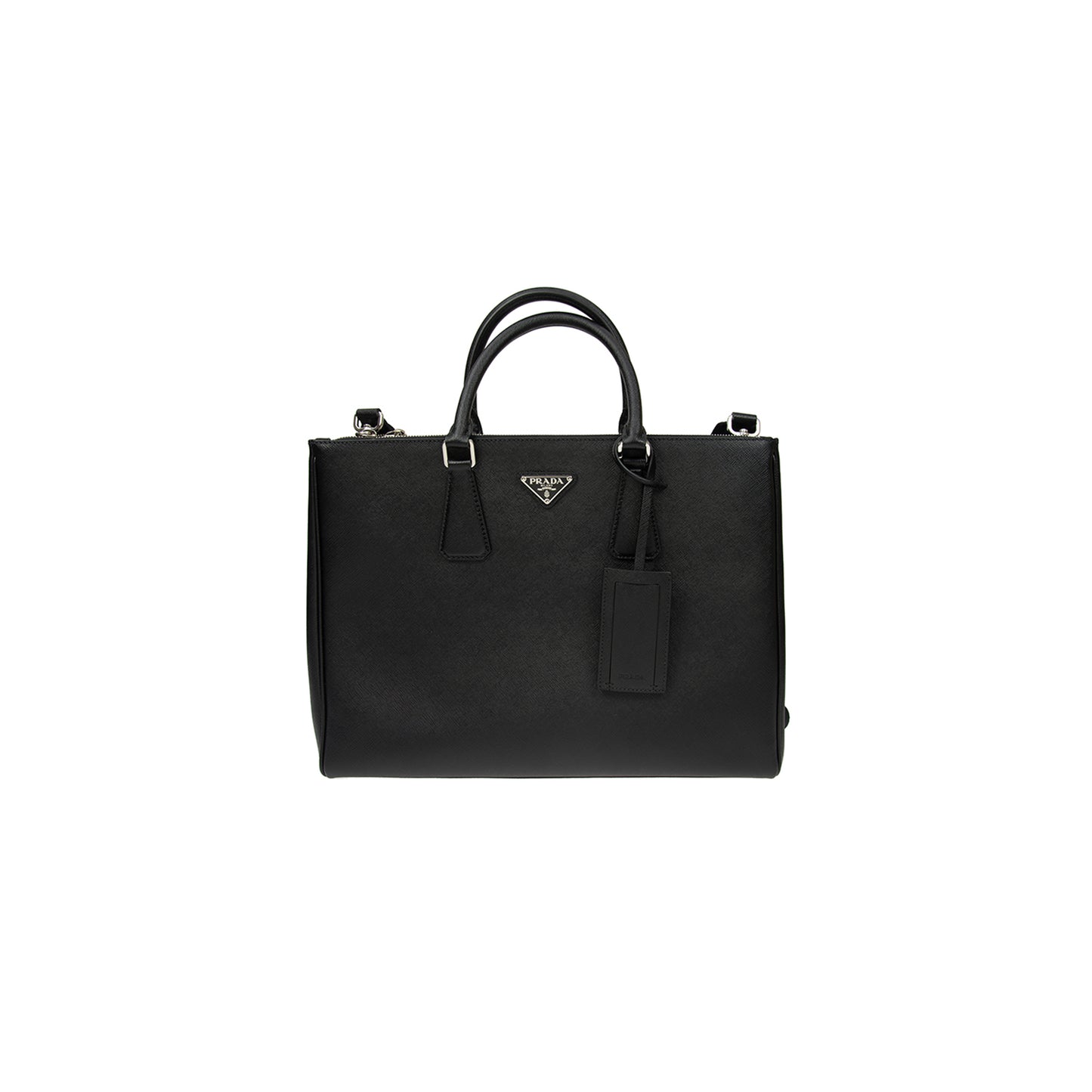 Pra*a saffiano tote bag black 2vg061 (39*29*9cm)