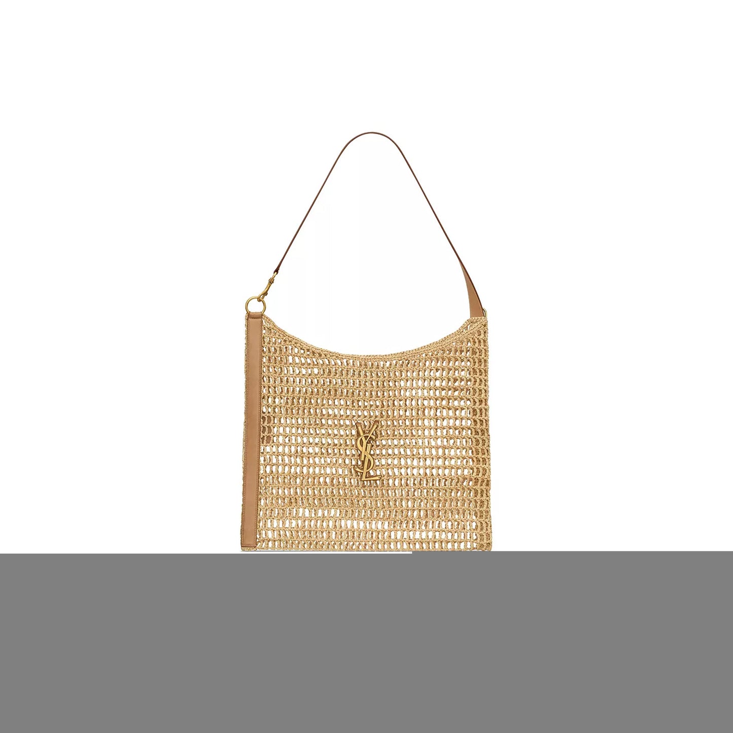 Y*L oxalis raffia crochet and vegetable-tanned leather handbag 773984gaaeb9718 (46*38*3cm)