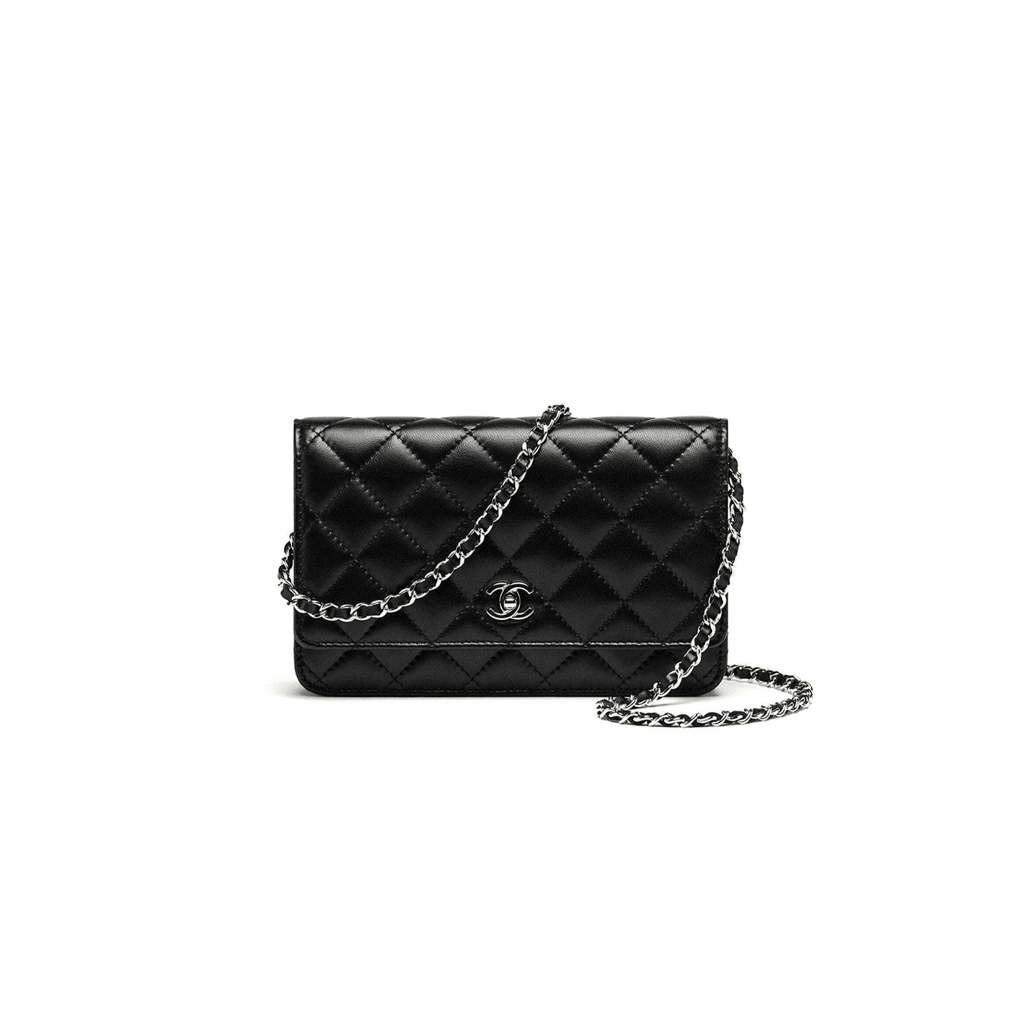 Ch**el classic wallet on chain lambskin black as4241 (19.2*12.3*3.5cm)
