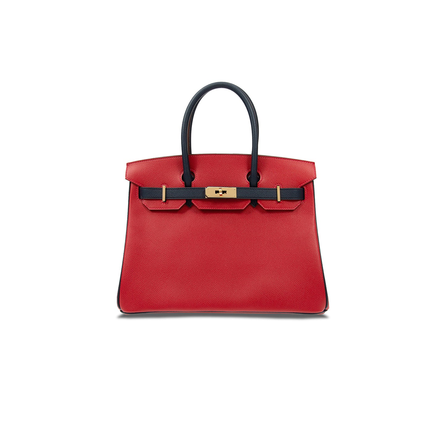 H**mes master birkin 30 epsom flag red with black and gold buckle bk30q576epcz (30*23*15cm)