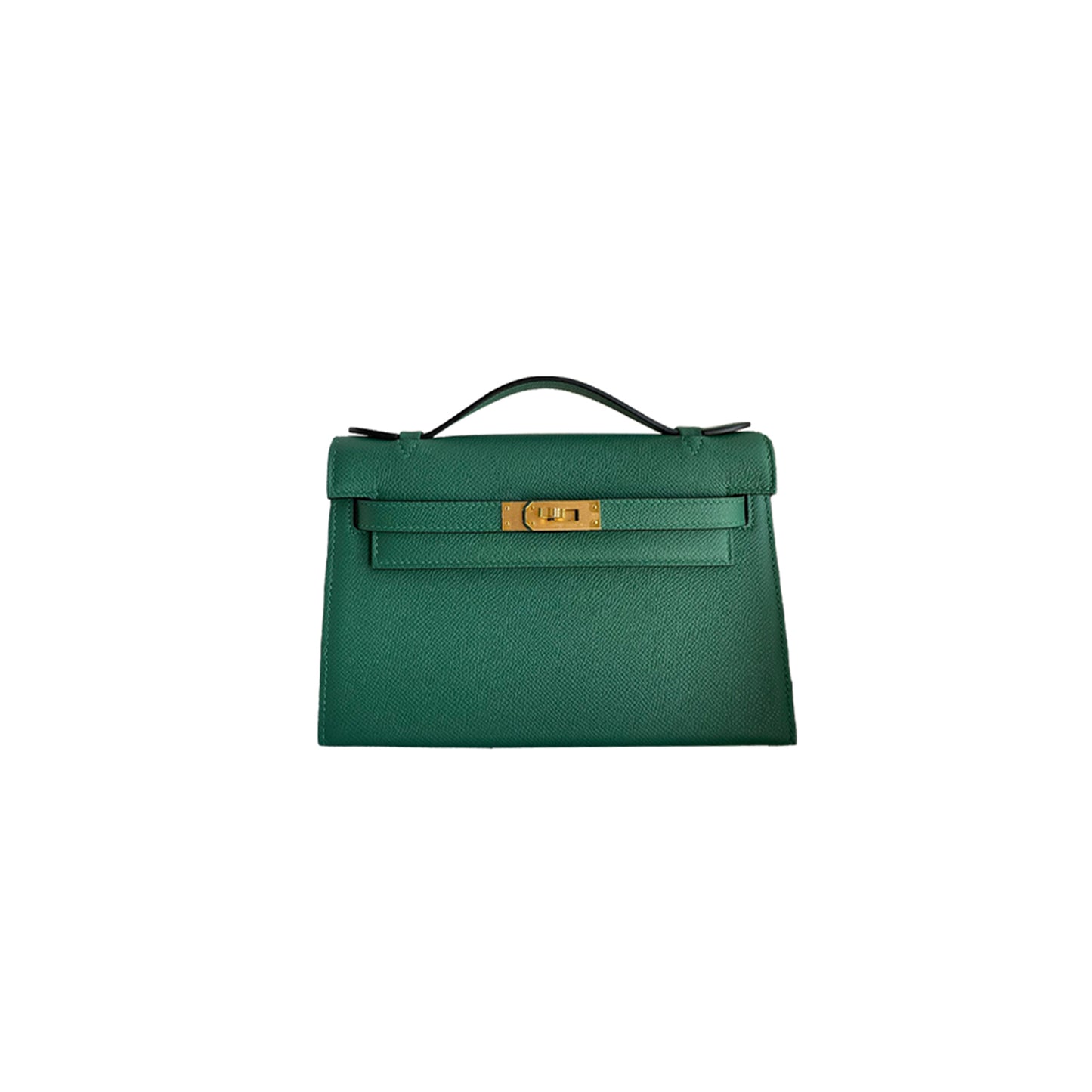 H**mes master kelly pochette handmade bag in malachite epsom calfskin (22*14*7cm)