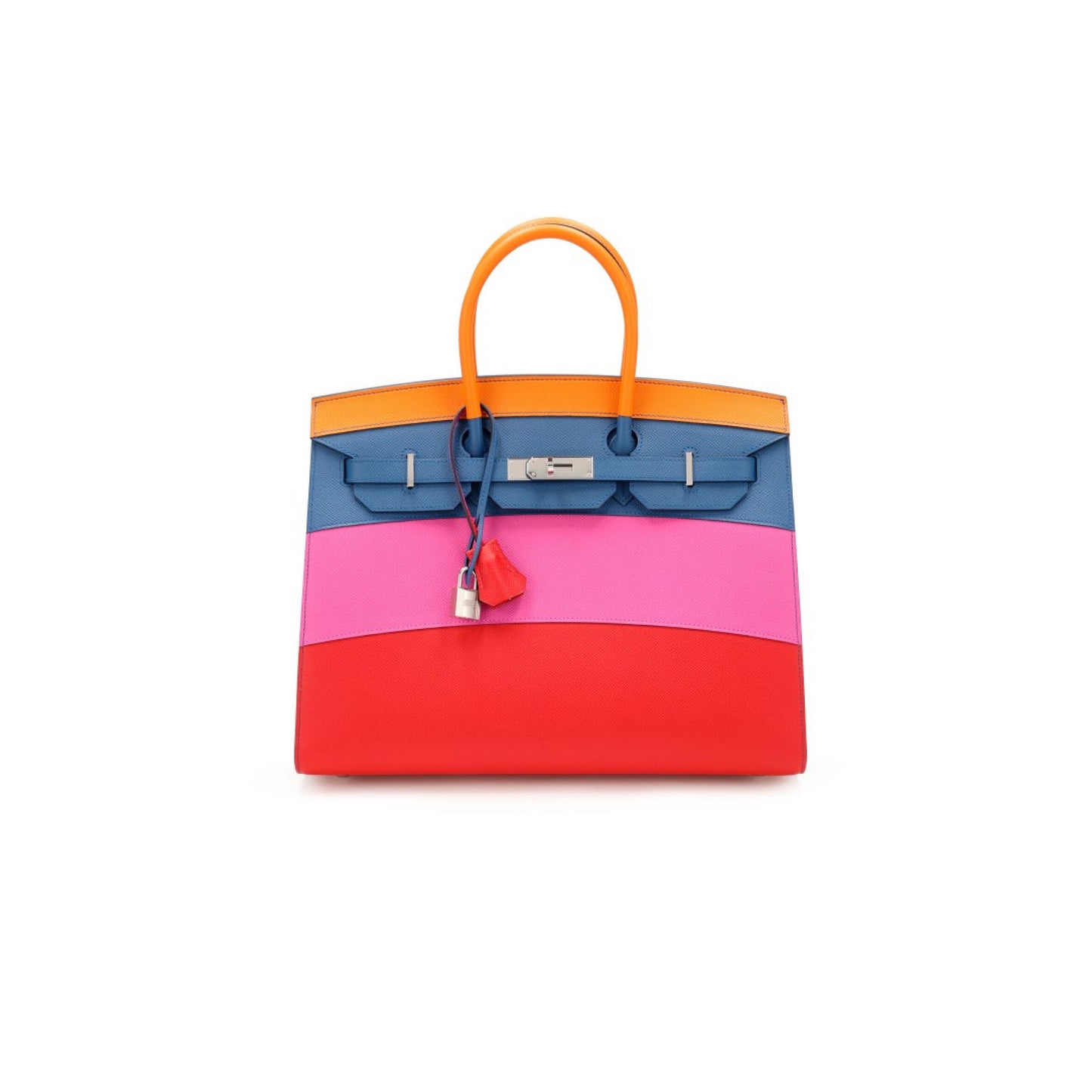 H**me5 apricot, bleu agate, magnolia, and rouge casaque epsom sellier sunset birkin 30 palladium hardware (30*23*15cm)