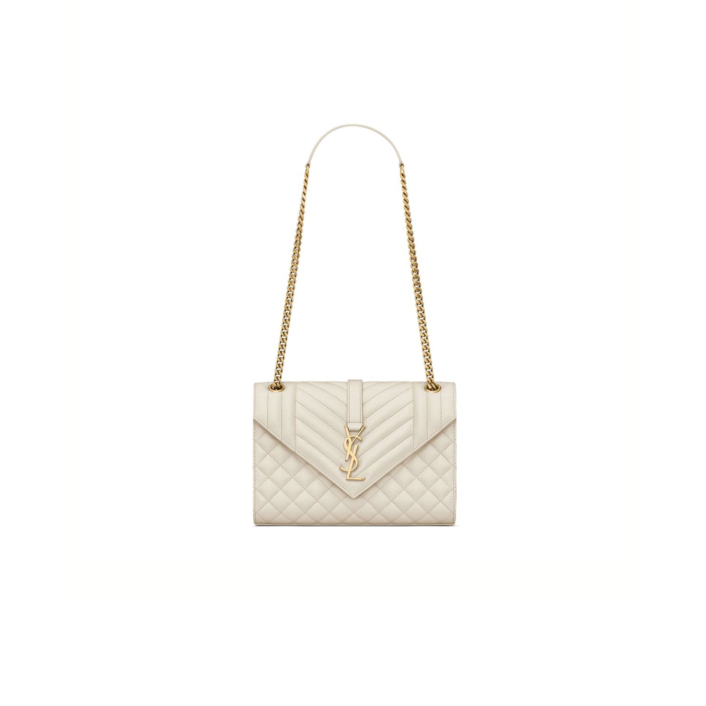 Y*L envelope medium in quilted grain de poudre embossed leather 600185bow919207 (24*17.5*6cm)