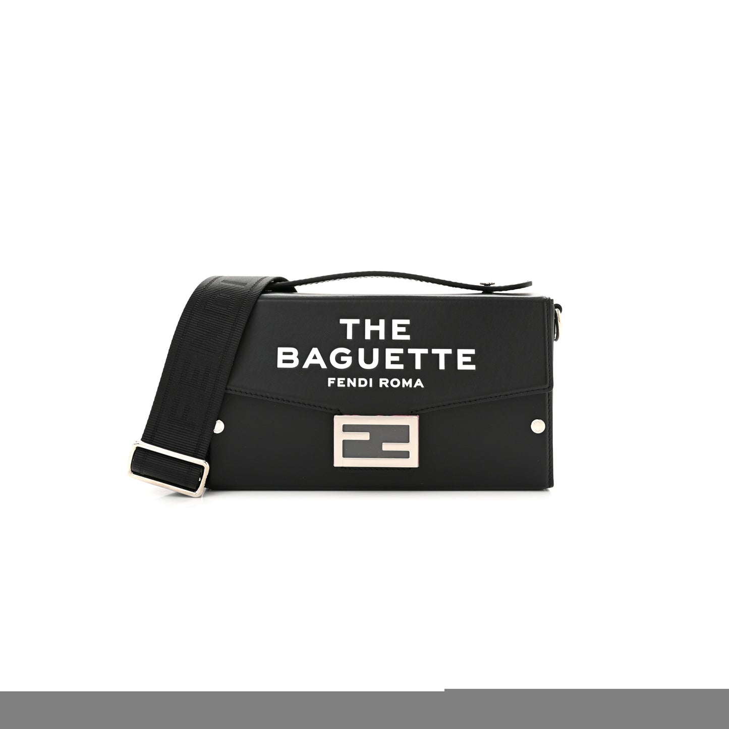 F**di x marc jacobs nappa logo baguette soft trunk bag black (21*11*6cm)