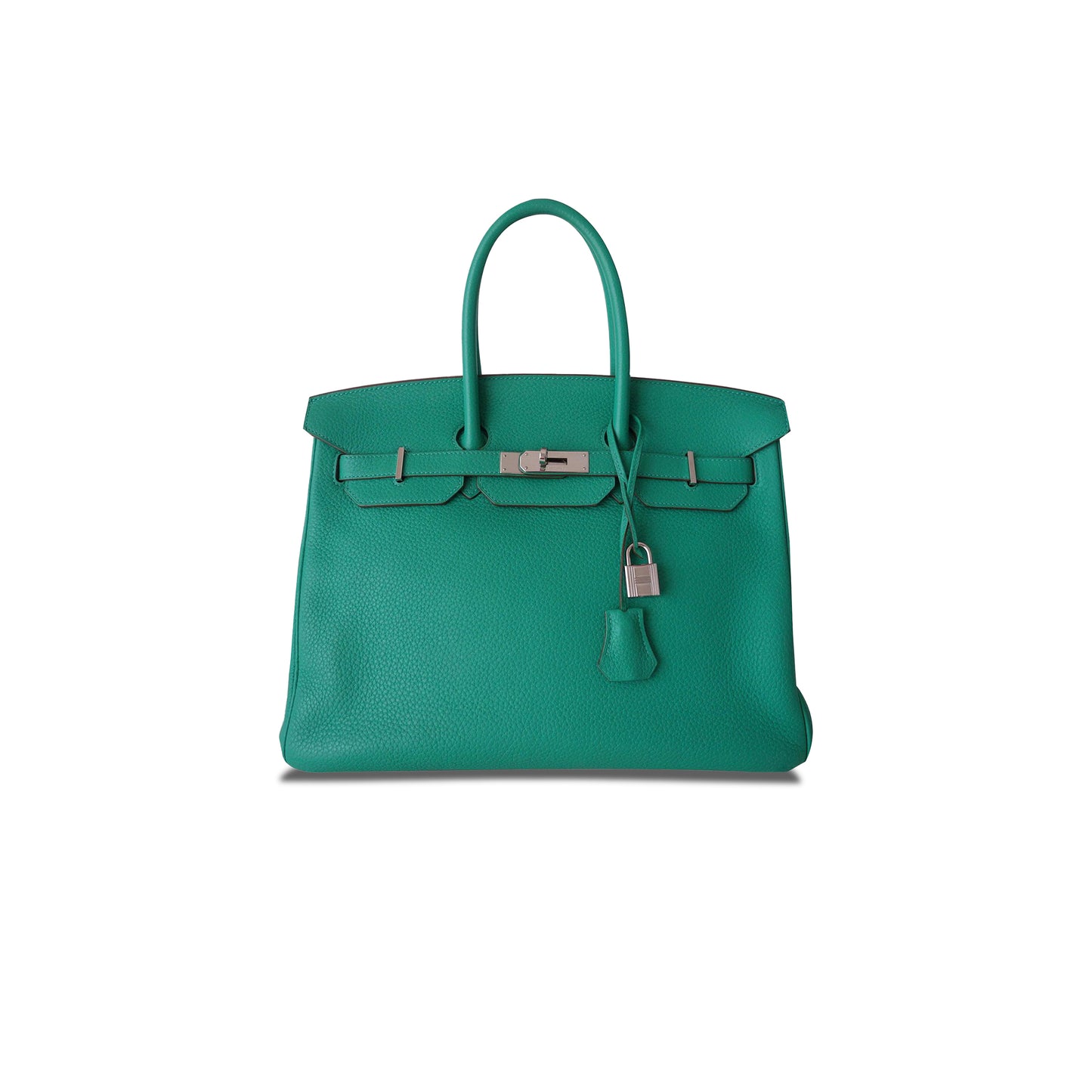 H**mes master birkin 30 togo leather peacock blue silver buckle bag 2412271264 (30*20*13cm)