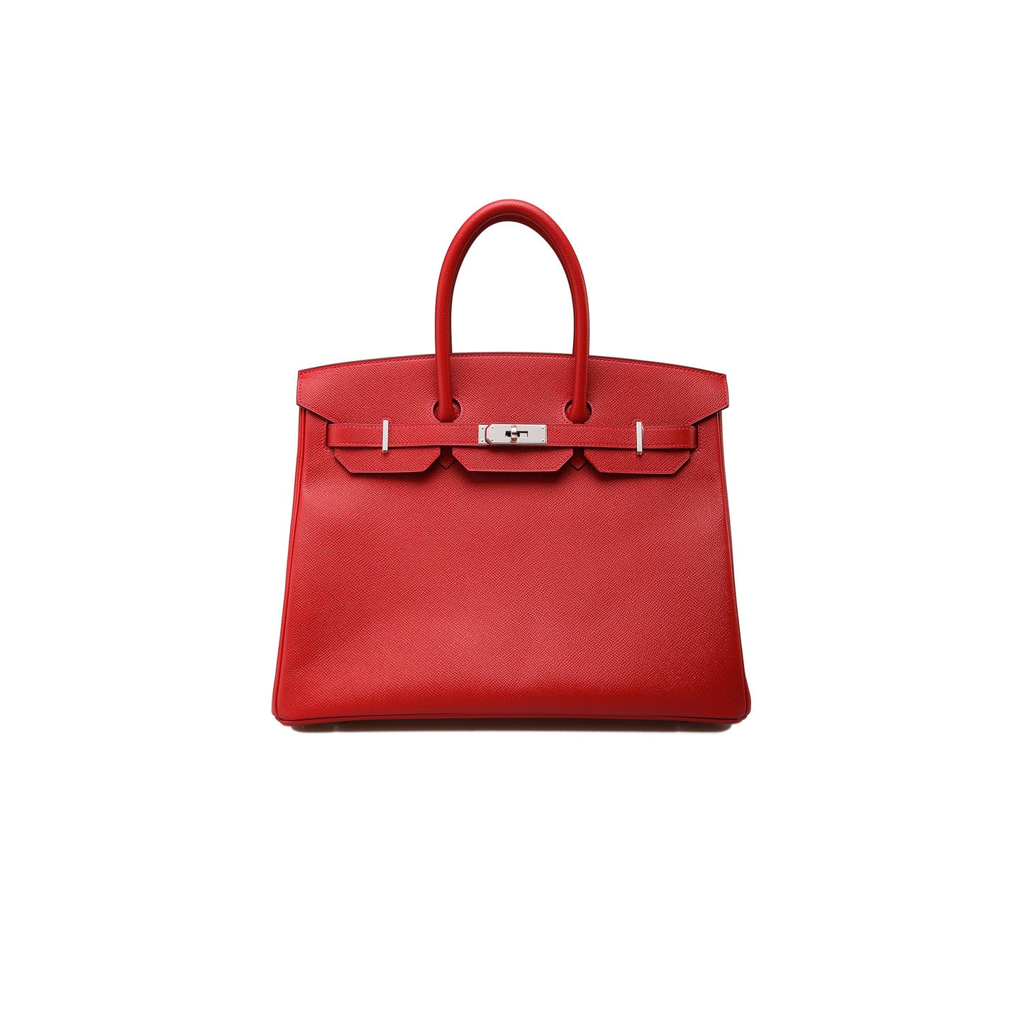 H**mes birkin 35 swift leather red silver buckle h049362cc02 (35*25*18cm)