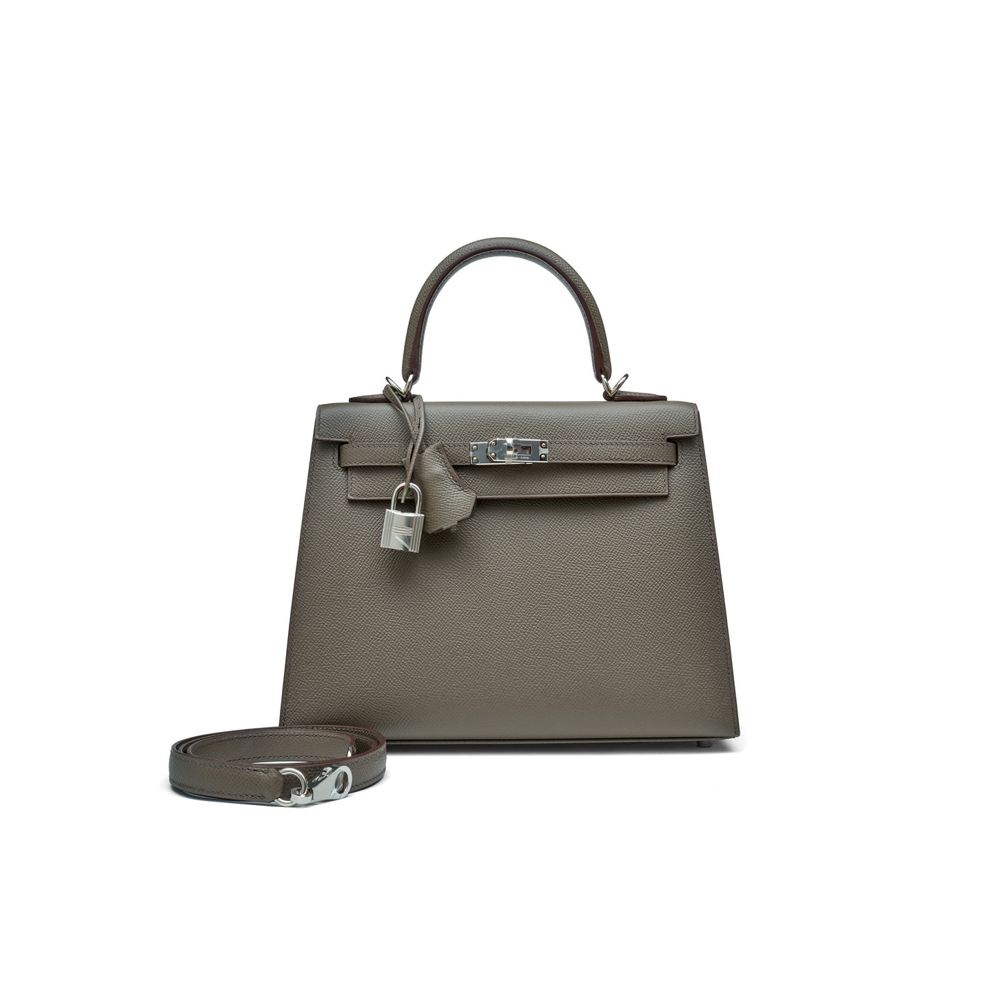H**mes master gris tourterelle epsom kelly 25 sellier palladium hardware (25*17*7cm)