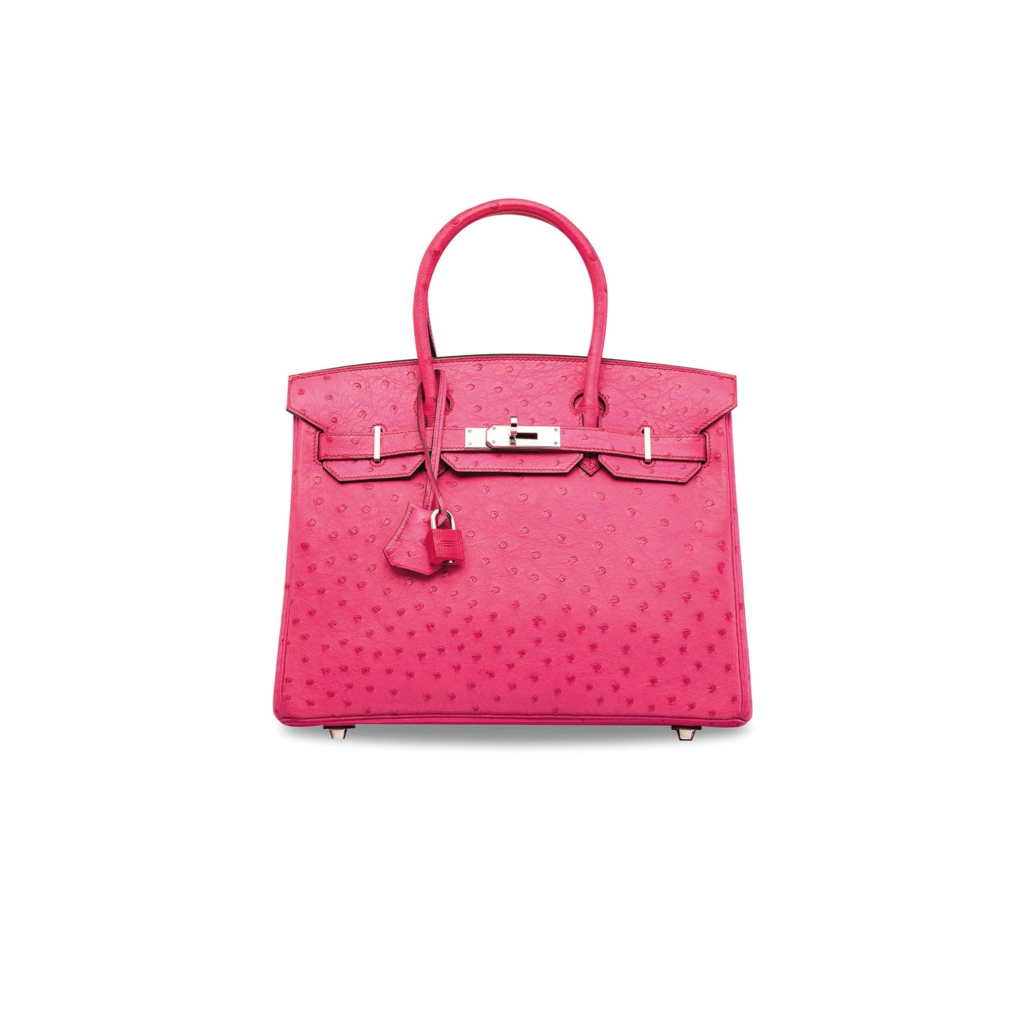 H**mes master birkin 30 ostrich leather sugar powder silver buckle h041933ck87 (30*22*16cm)