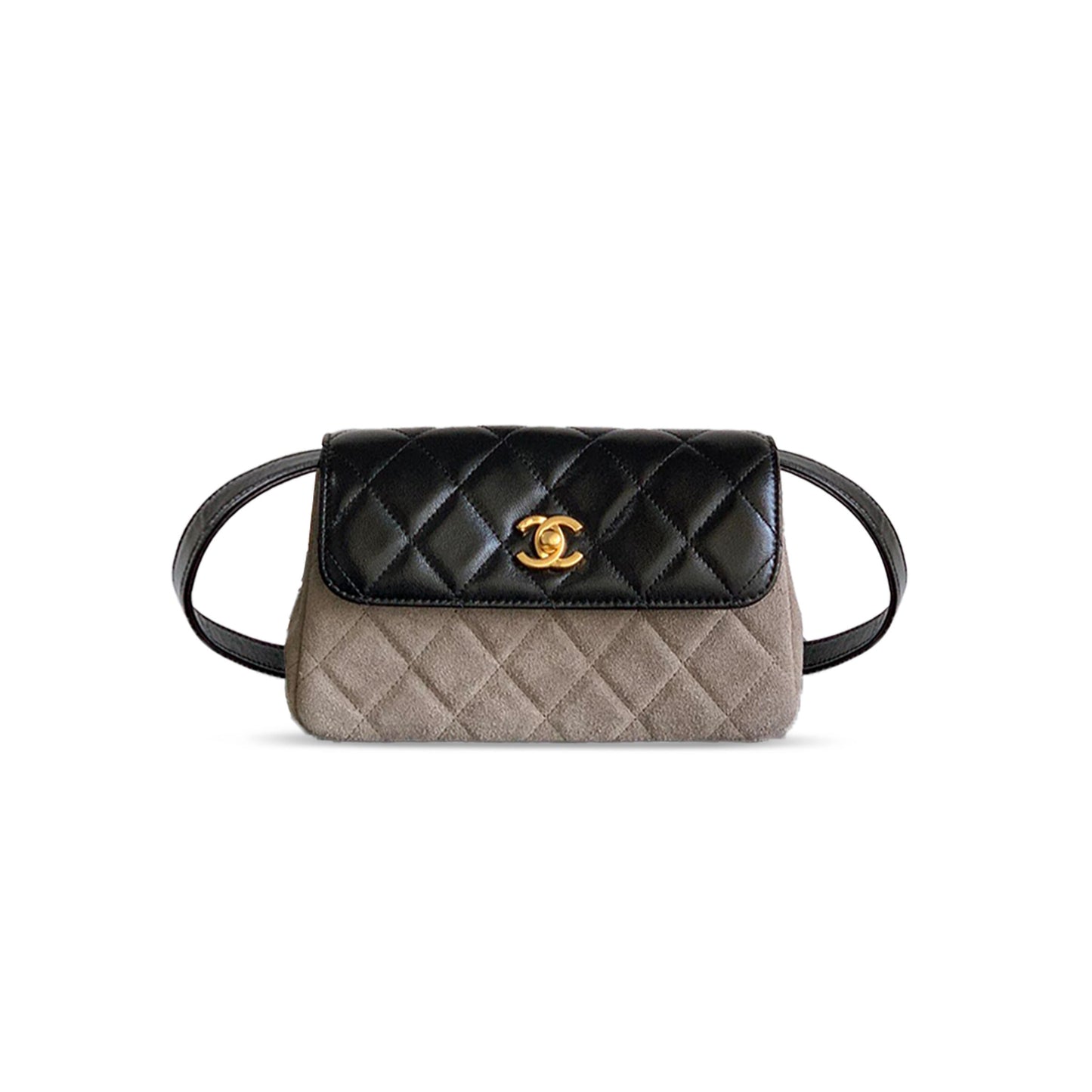 Ch*el black suede flap crossbody bag ap4677 (19.5*11.5*5cm)