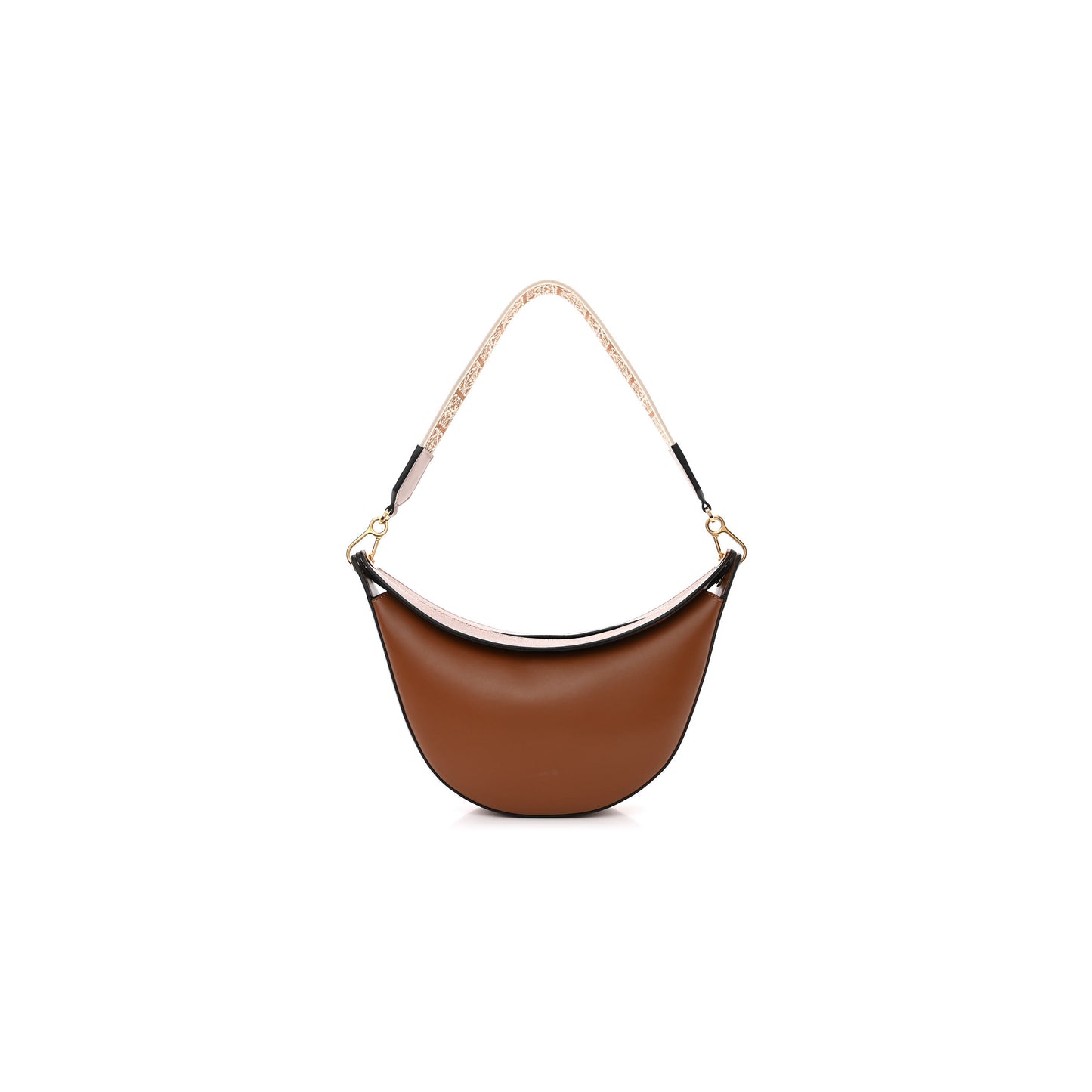 l*ew* satin calfskin jacquard luna bag pecan (28*22*6cm)