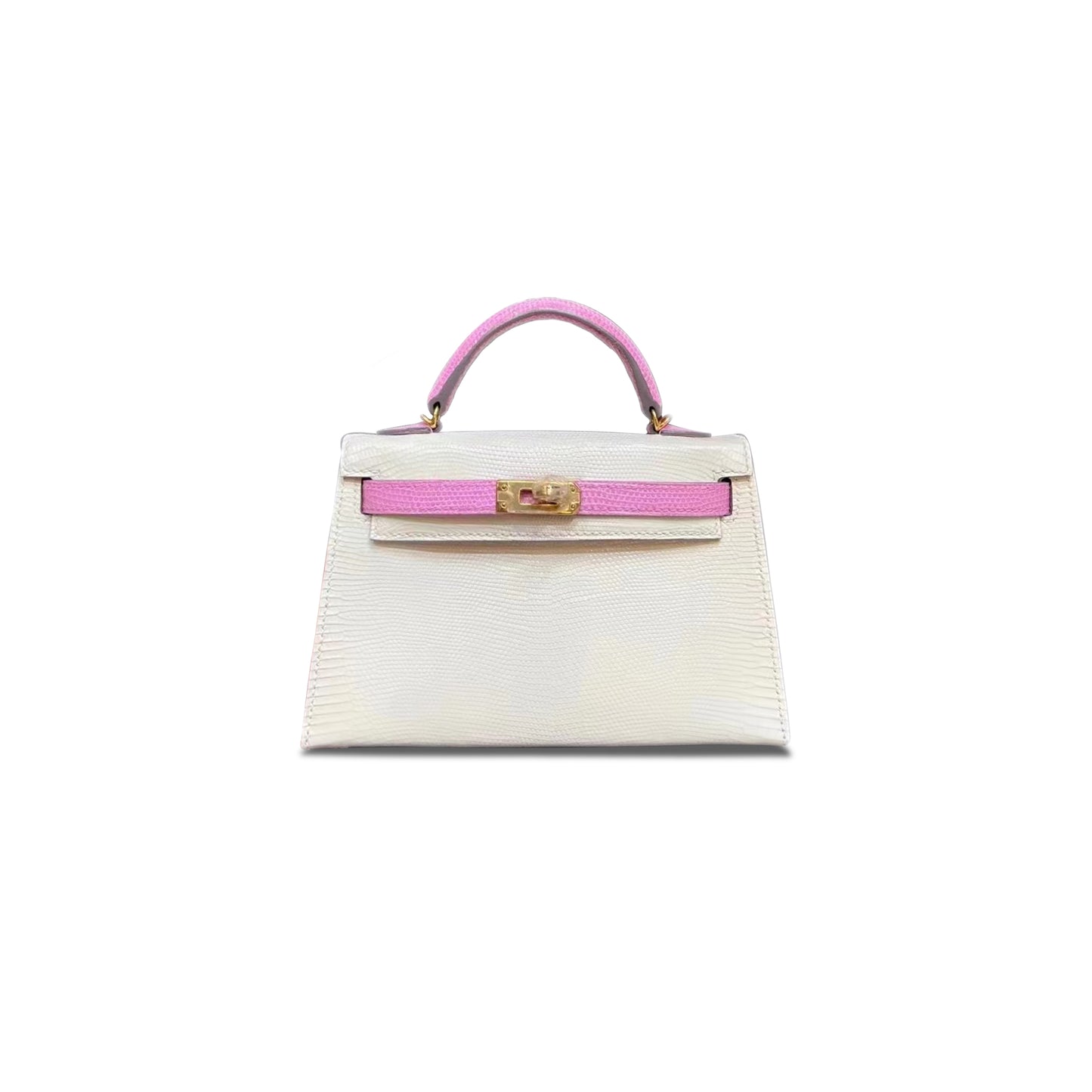 H**mes master mini kelly ii craie x9 mauve sylvestre 37685 (19*12*5.5cm)