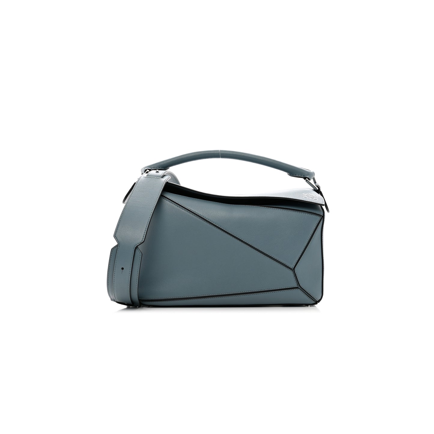 l*ew* calfskin medium puzzle bag stone blue (29*19.5*14cm)
