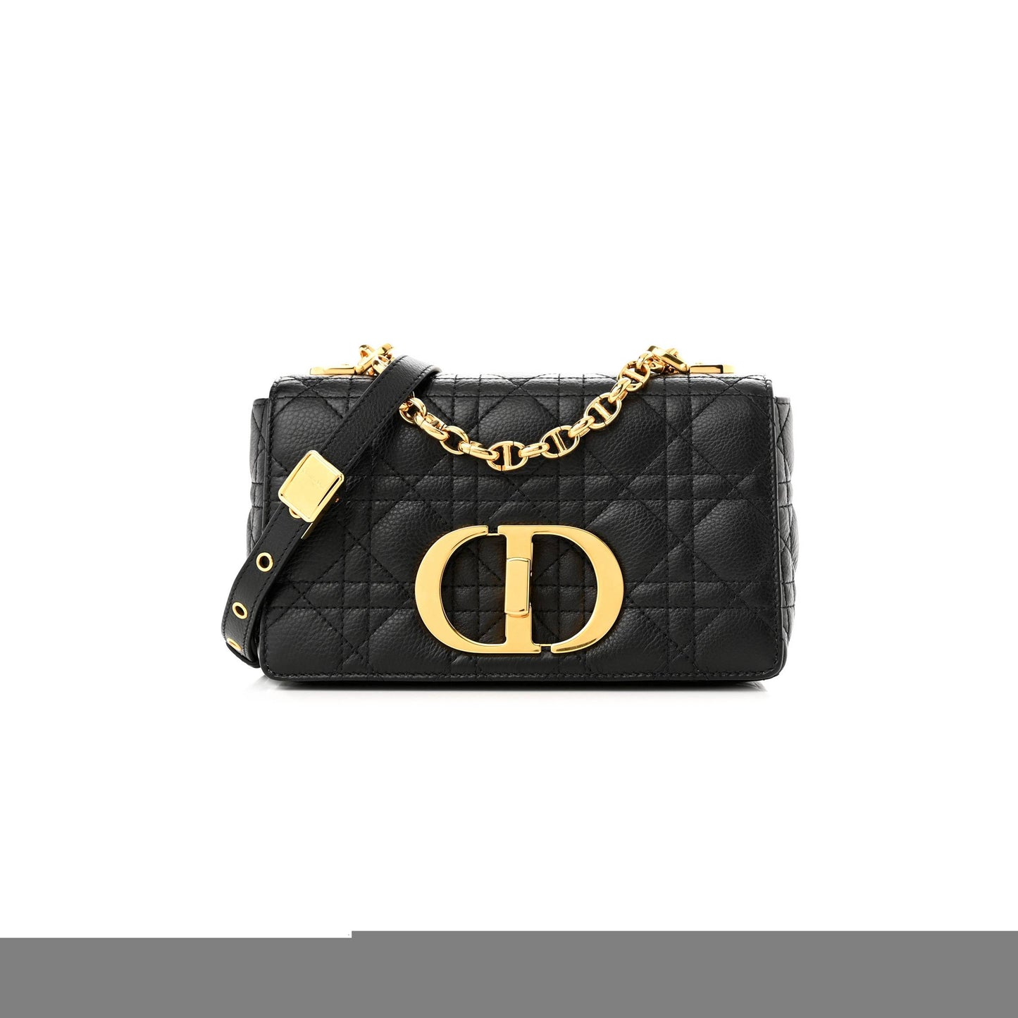 D*or calfskin cannage small caro bag black (20*11*6.4cm)