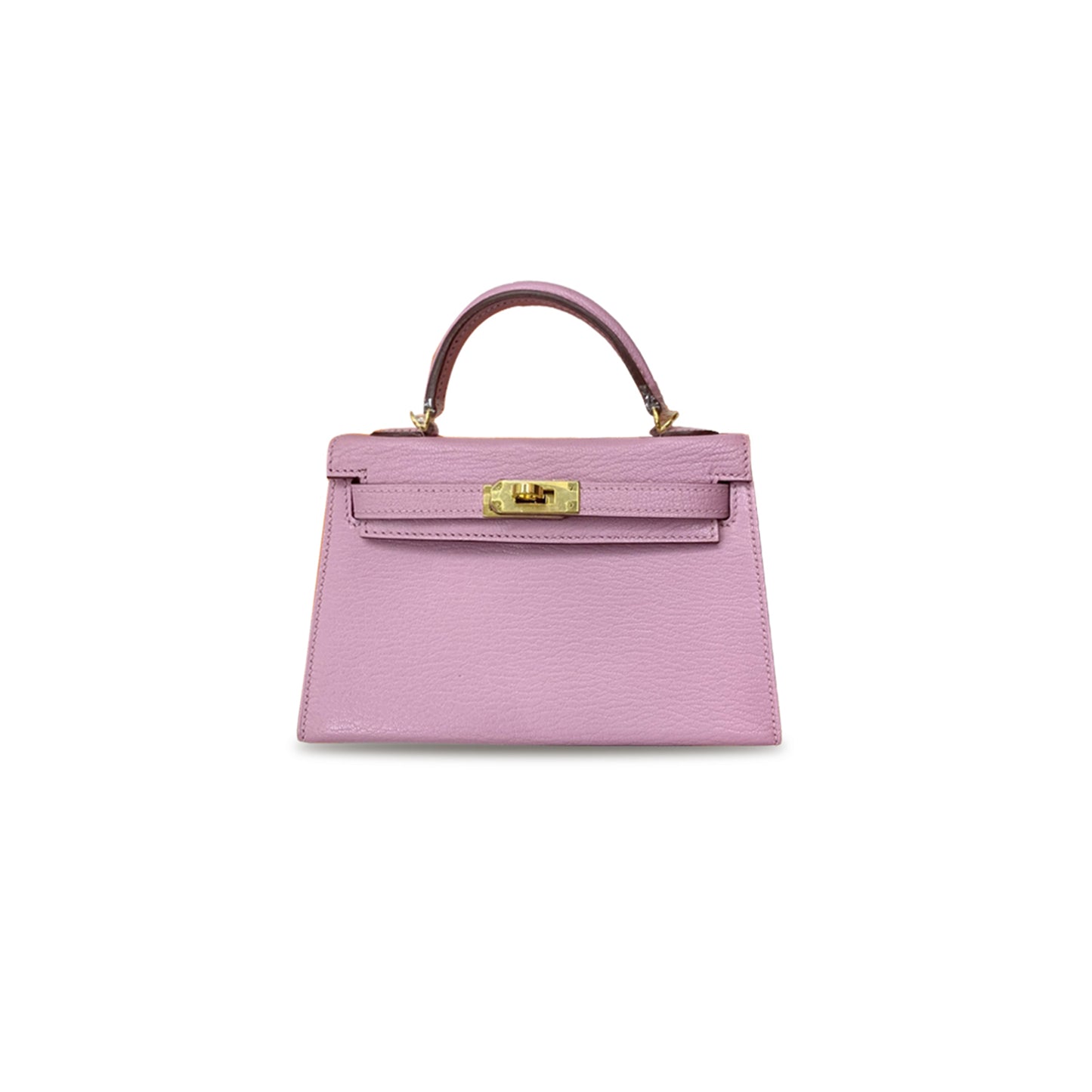 H**mes master chevre mini kelly ii sellier 20 malva purple gold buckle (19*12*5.5cm)