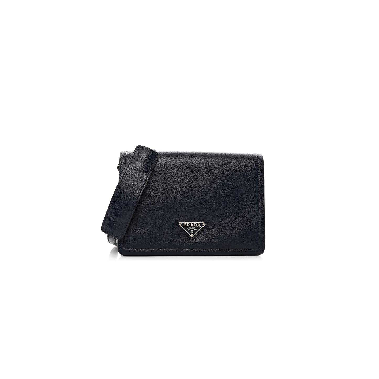 Pra*a glace calf shoulder bag baltico (23*16*10cm)