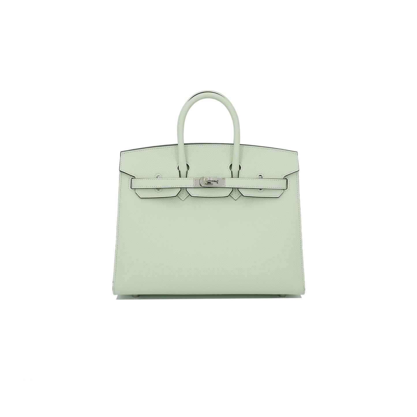 H**mes birkin 25 epsom leather bubble green silver buckle handbag 2933218830672 (25*20*13cm)