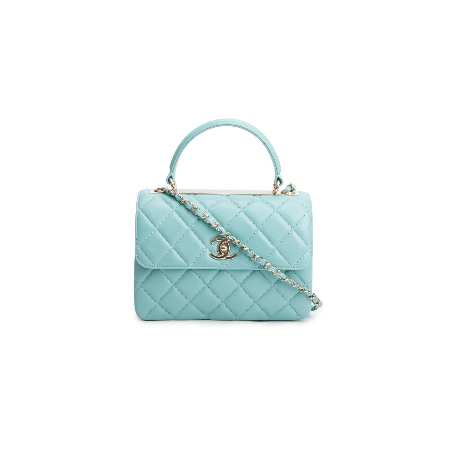 Ch**el lambskin quilted small trendy top handle bag a92236 (25*17*12cm)