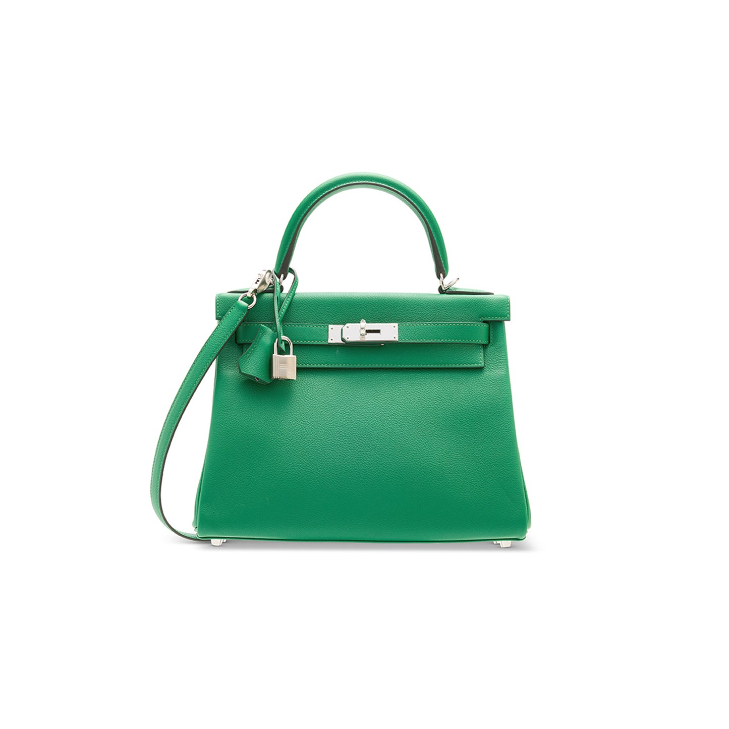 H**mes master a cactus evercolor leather retournÉ kelly 25 with palladium hardware (25*17*7cm)