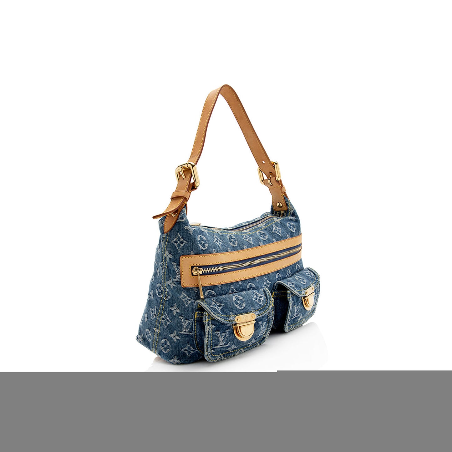 l**is V*t*n monogram denim baggy pm shoulder bag m44464 (30*19*10cm)