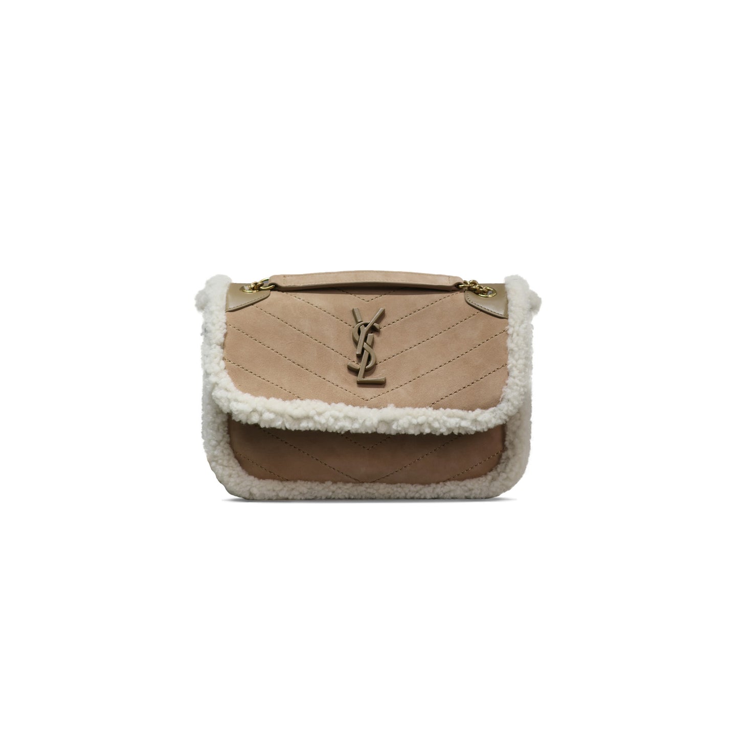 Y*L niki baby in shearling-trimmed nubuck 533037144578 (22*16.5*12cm)