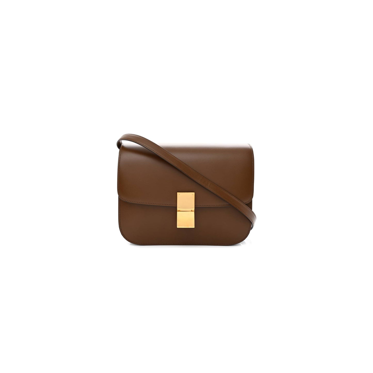 Ce**e box calfskin medium classic box flap bag camel (23*20*6cm)