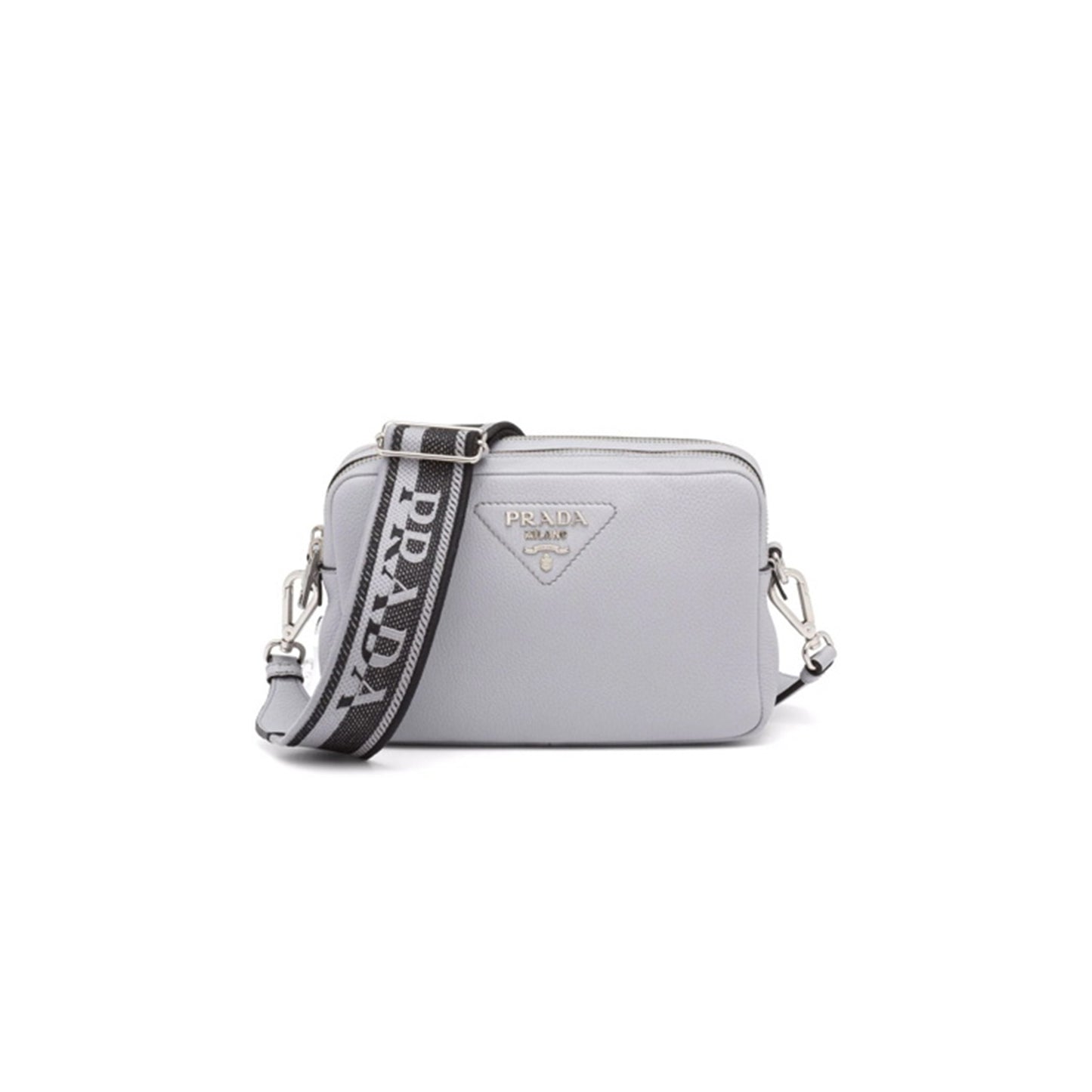 Pra*a flou logo-plaque shoulder bag in blue 1bh082 (22*14*8cm)