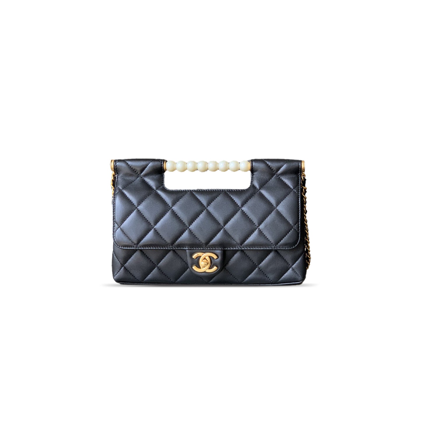 Ch**el master pearl handle evening chain bag as5412 (25*17.5*7cm)