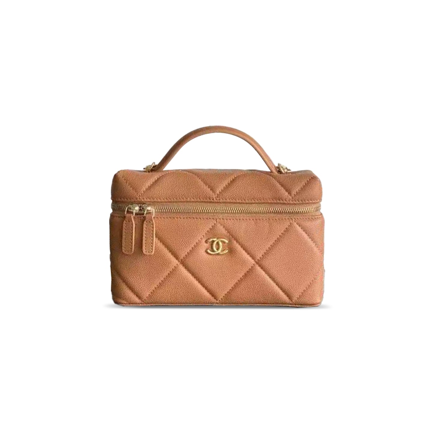 ch**el 25k D1am0nd pattern calfskin vanity case ap4936 (19.5*17*5cm)