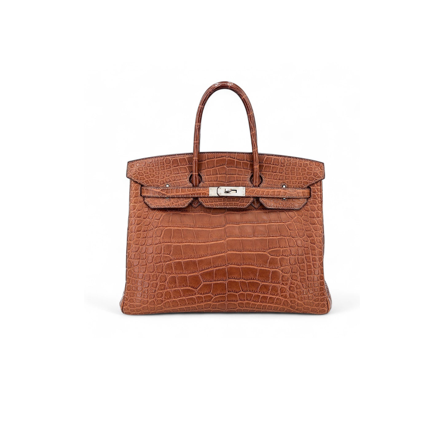 h**mes master birkin 35 crocodile leather G01den brown gold buckle h041367ck02 (35*28*18cm)