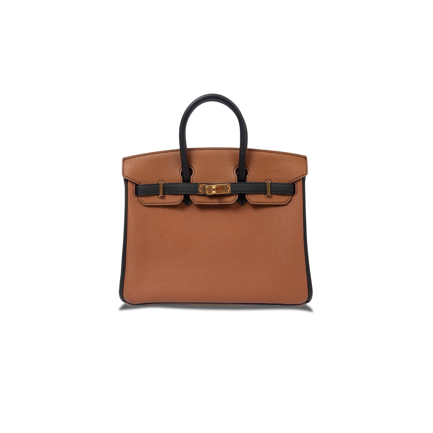 h**mes birkin 25 epsom G01den brown and black gold buckle 1380217481102 (25*18*13cm)