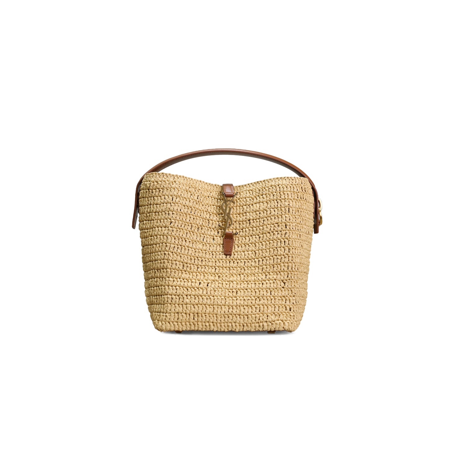 Y*L le 37 in woven raffia and vegetable-tanned leather 749036 (17*20*13cm)