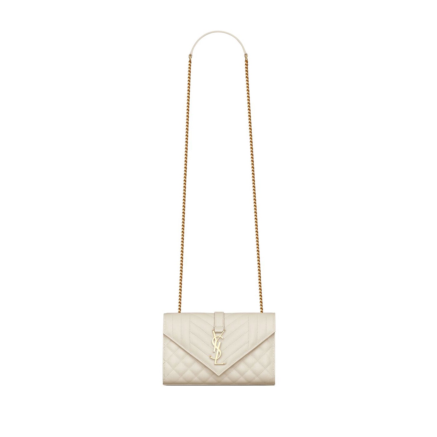 Y*L envelope small in quilted grain de poudre embossed leather 600195bow919207 (21*13*6cm)