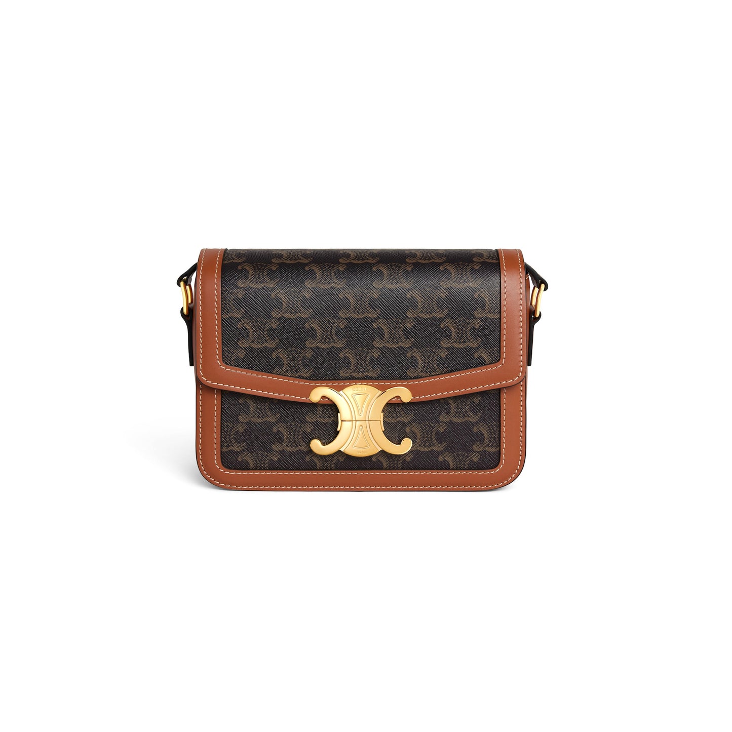 Ce**e small teen triomphe bag in triomphe canvas and calfskin 188882bz4.04lu (18.5*14*6cm)