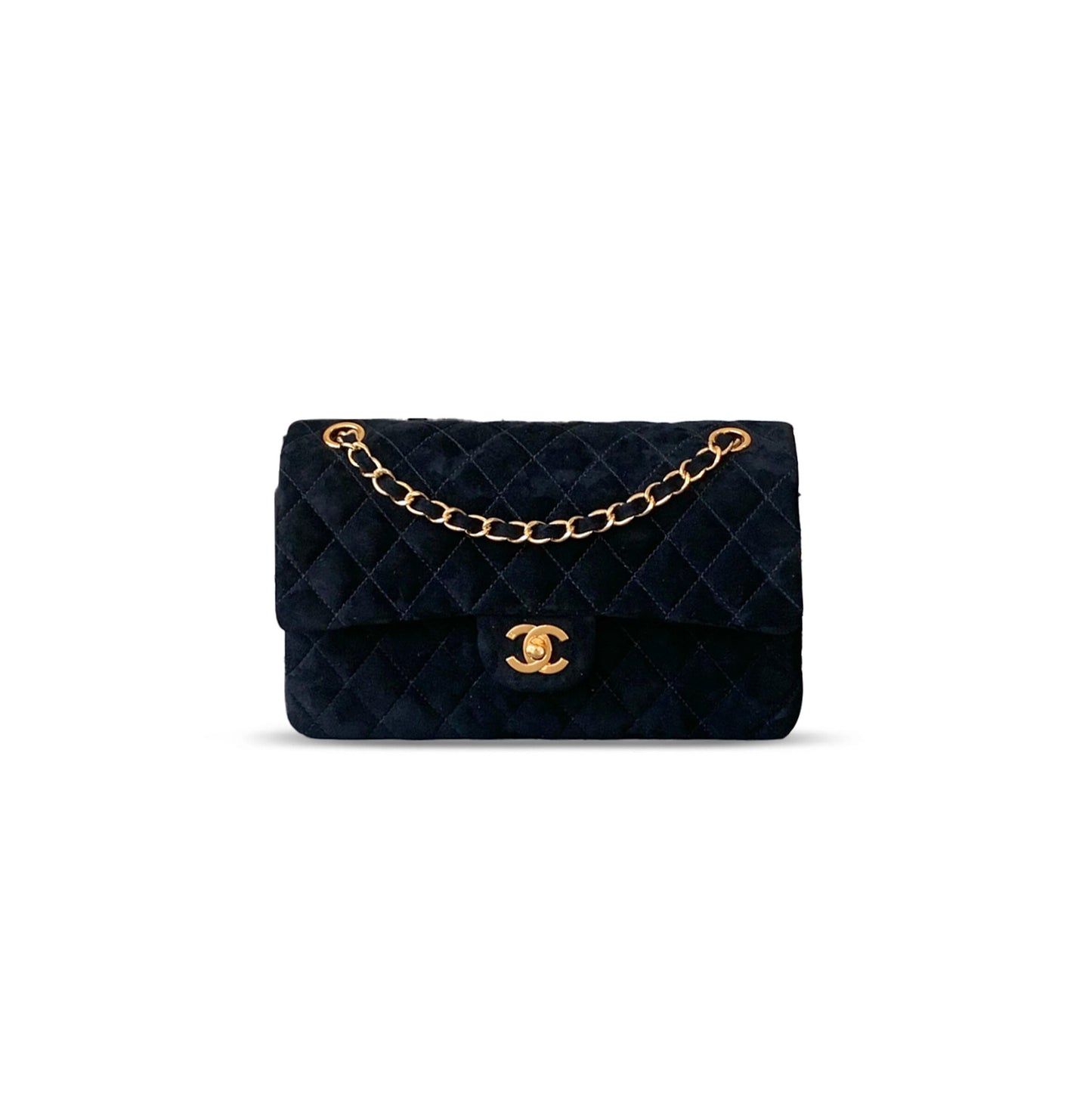 Ch*el suede medium double flap shoulder bag 306480 (25*16*8cm)