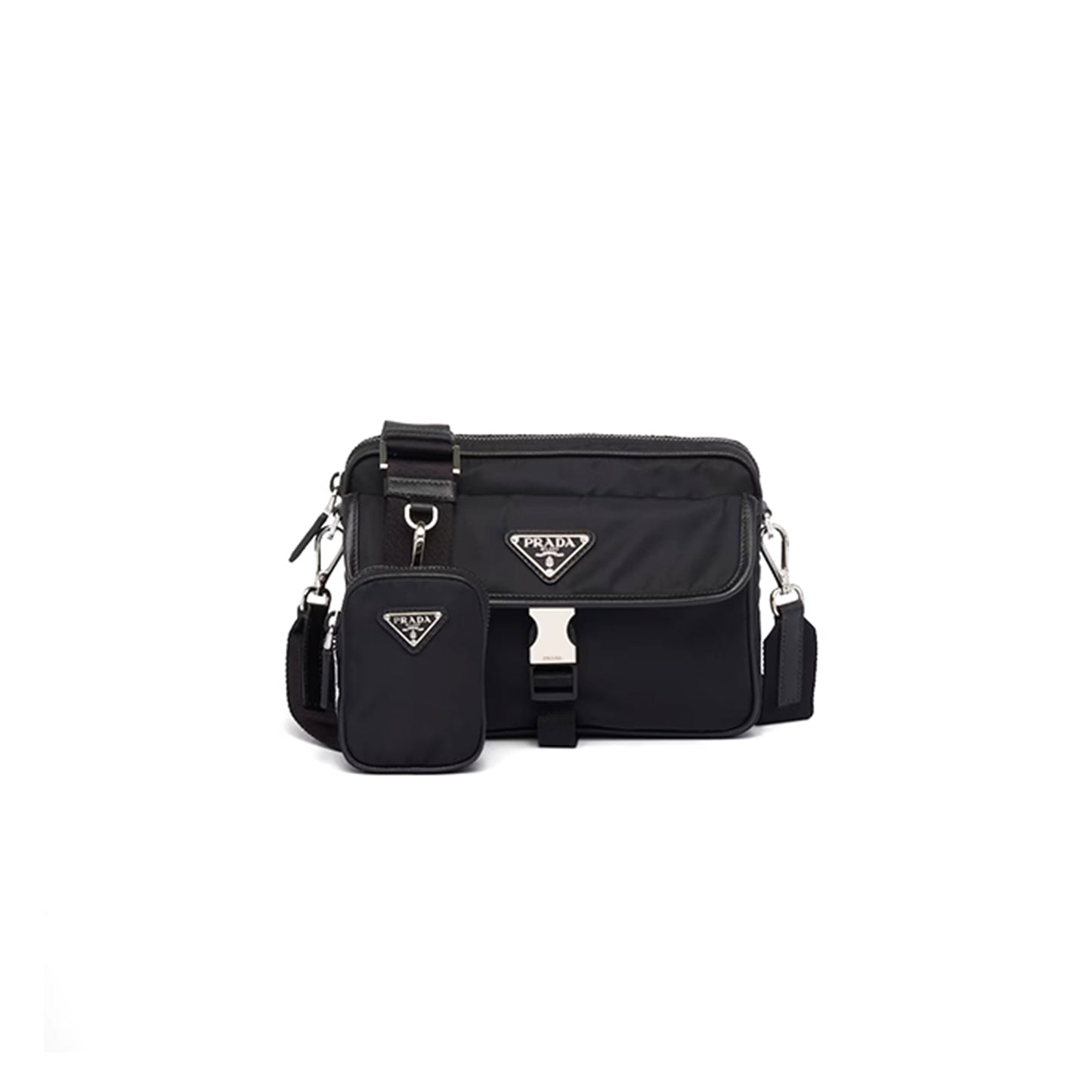 Pra*a re-nylon and saffiano leather shoulder bag 2vh133 (22*16*5cm)