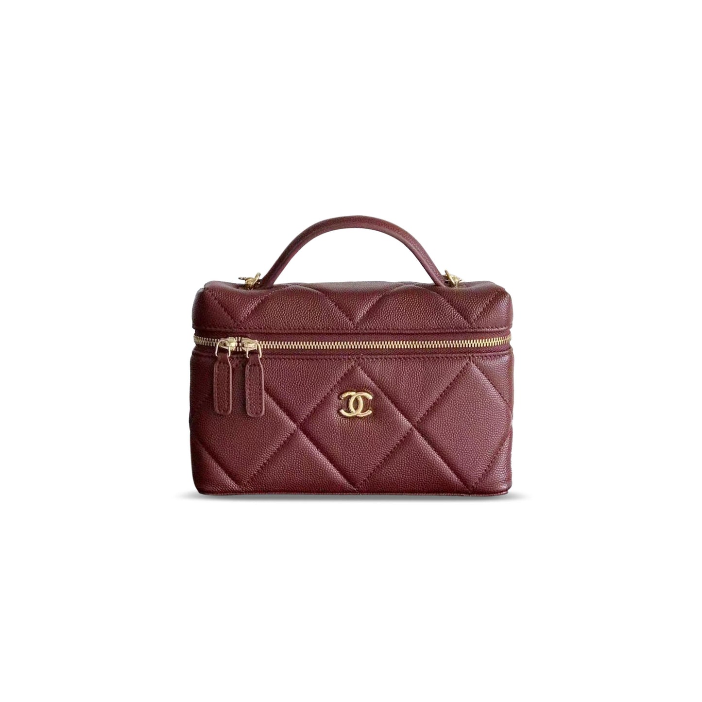 ch**el master 25k D1am0nd pattern calfskin vanity case ap4936 (19.5*17*5cm)