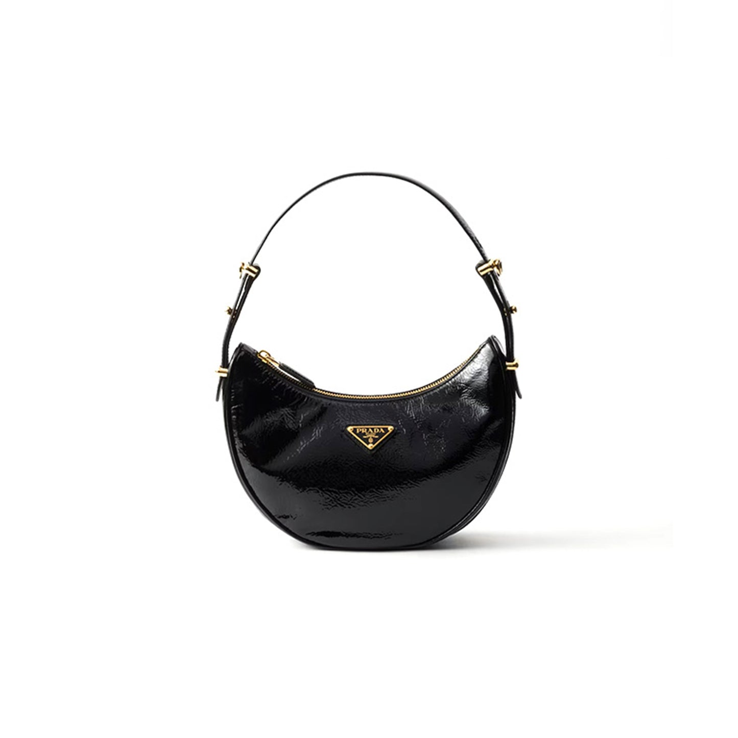 Pra*a arquร naplak patent leather shoulder bag 1bc194 (22.5*18.5*6cm)