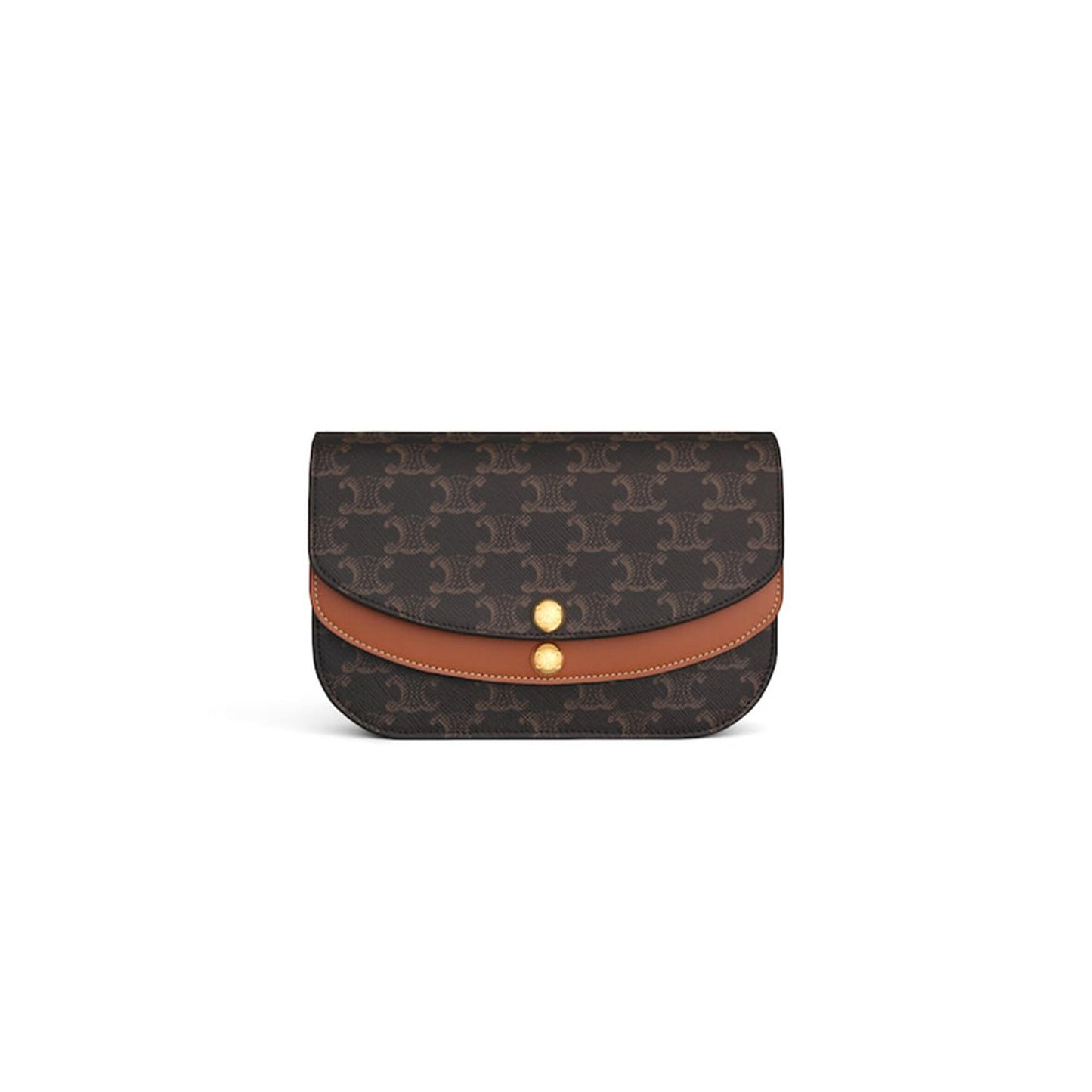 Ce1i*e duo wallet on strap in triomphe canvas and calfskin 10p672gvl.04lu (20*13*6cm)