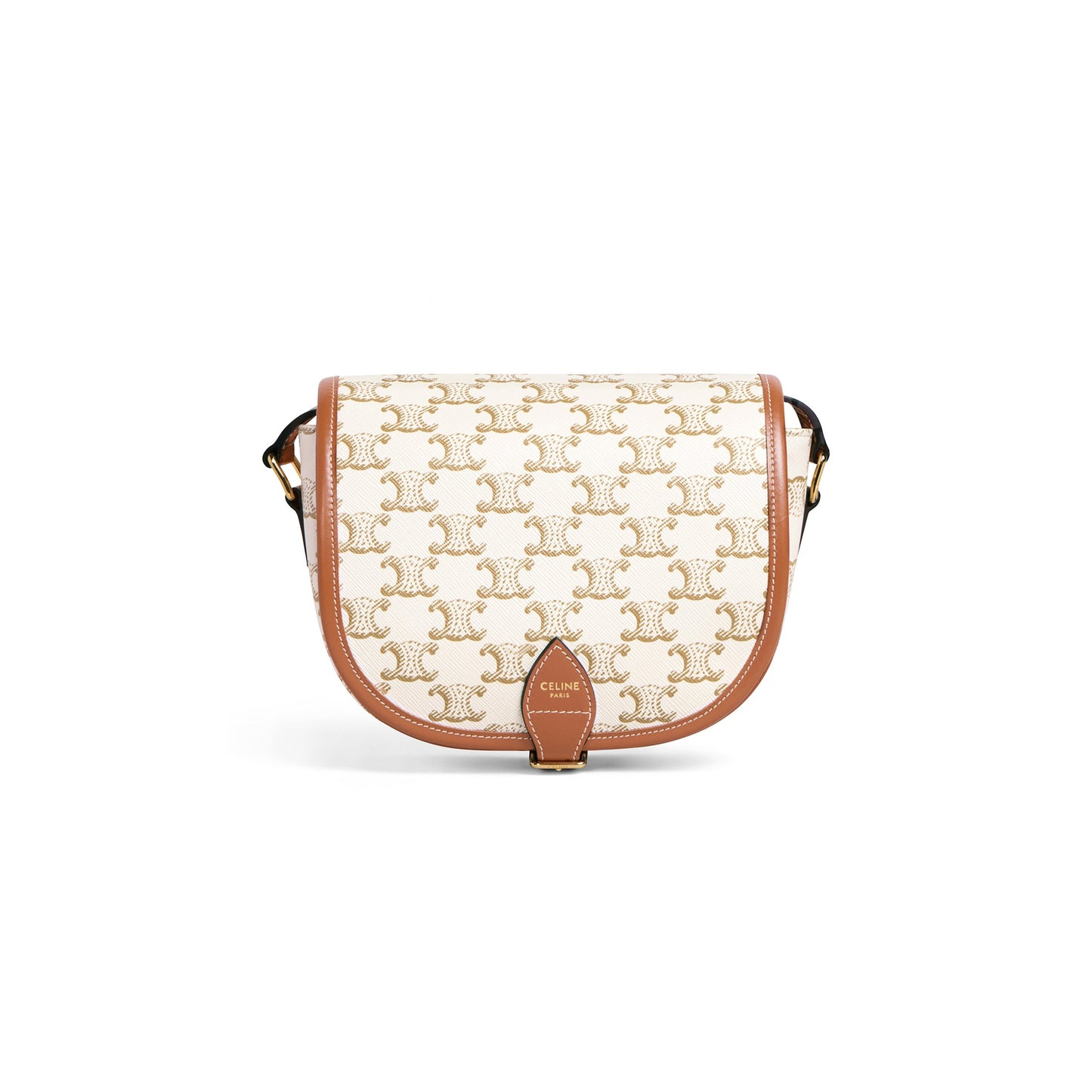 Ce**e medium folco bag in triomphe canvas and calfskin 191502bzj.01bc (18*17*6.5cm)