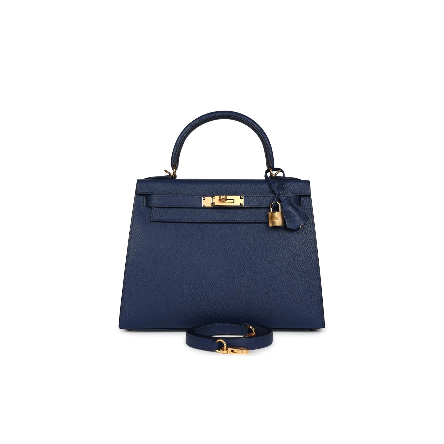 H**mes kelly sellier 28 bleu epsom gold hardware (28*22*10cm)