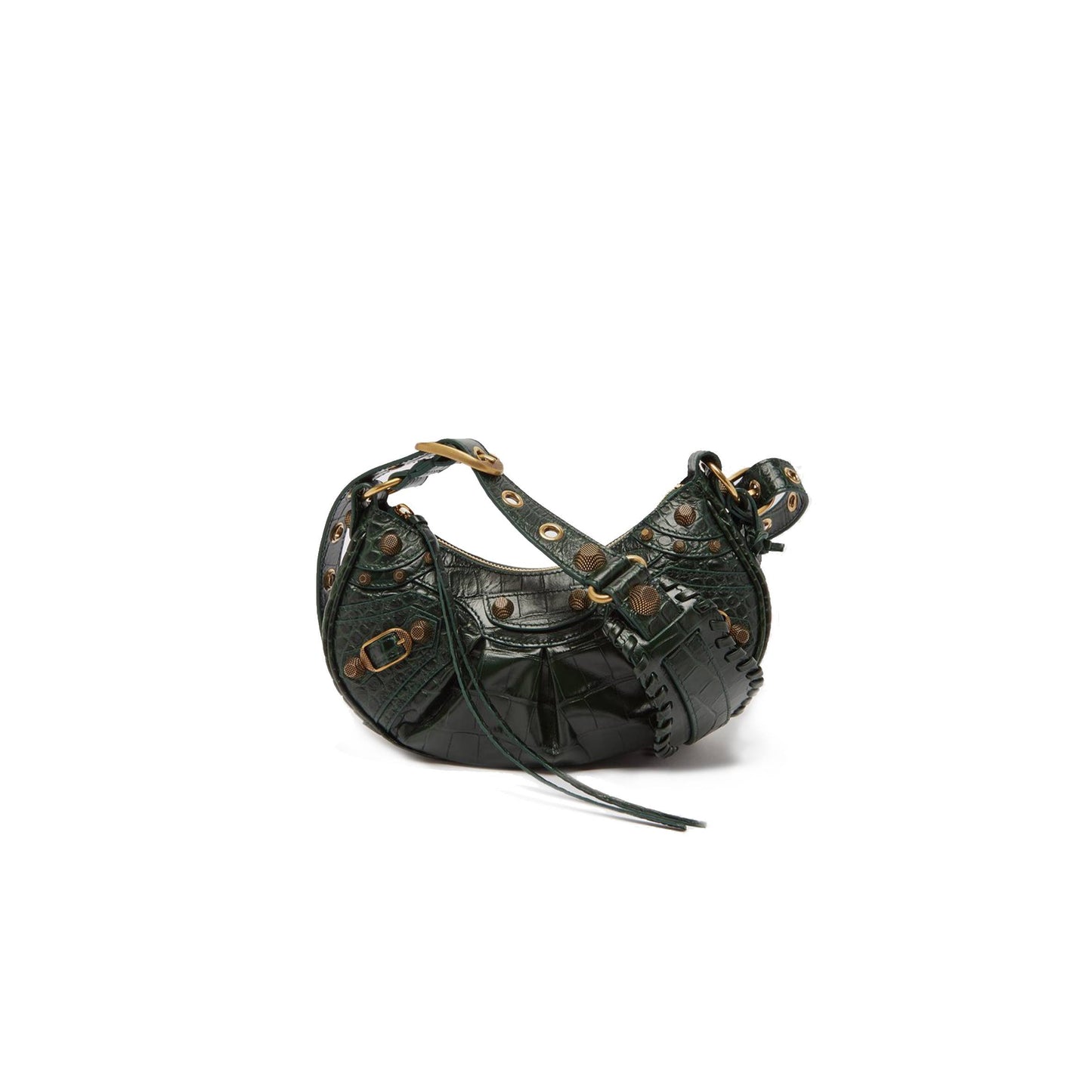 Ba*len*cia*ga green cagole xs croc-effect leather shoulder bag matchesfashion us (25.4*14*6cm)