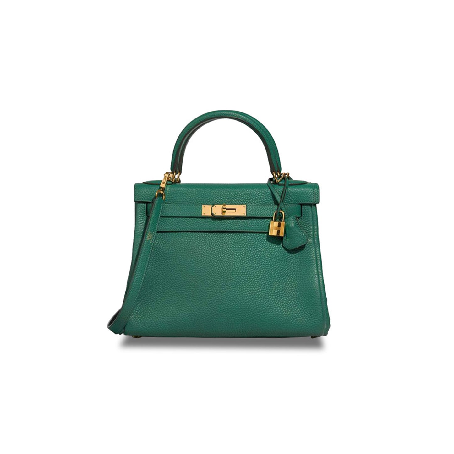 H**mes kelly 25 malachite green gold buckle (25*17*7cm)