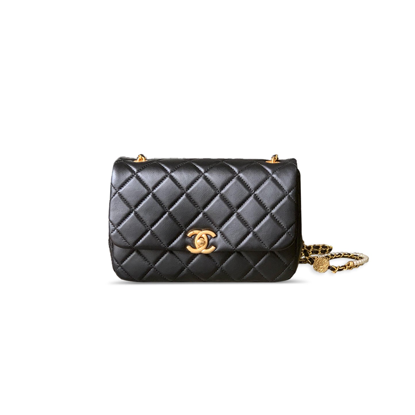 Ch**el master 25p camellia pearl small classic flap as5353 (23*15.5*8.5cm)