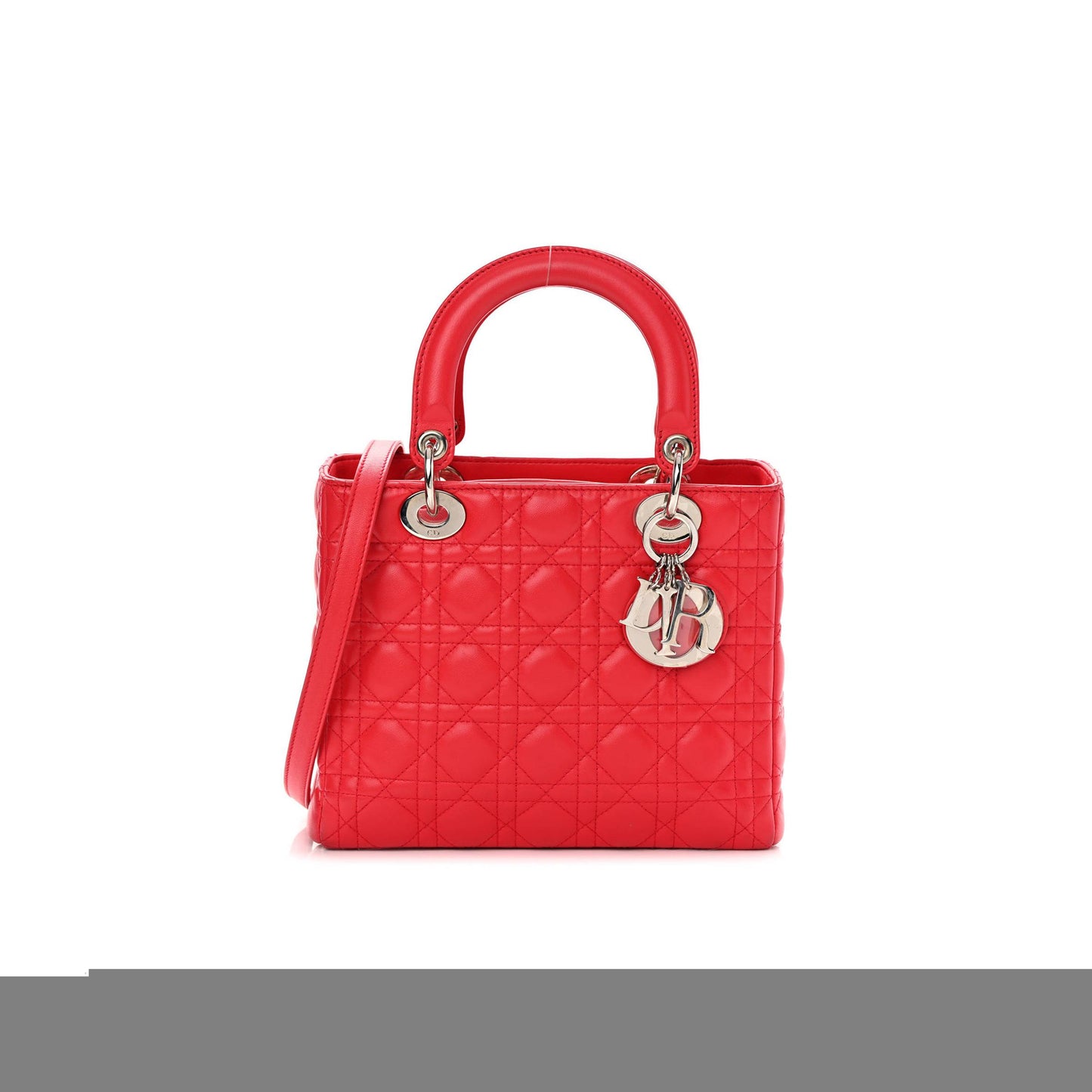 D*or lambskin cannage medium lady D*or red (23*20*12.7cm)