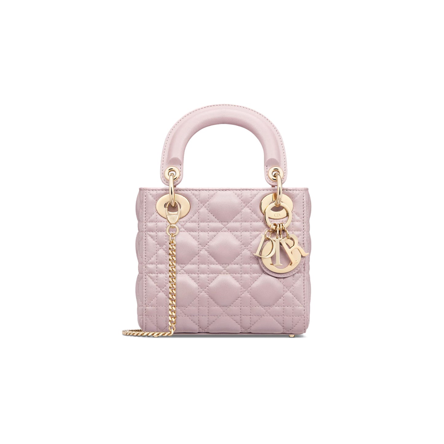 D*or mini lady D*or bag opaline gray pearlescent cannage lambskin m0505oadu (17*15*7cm)