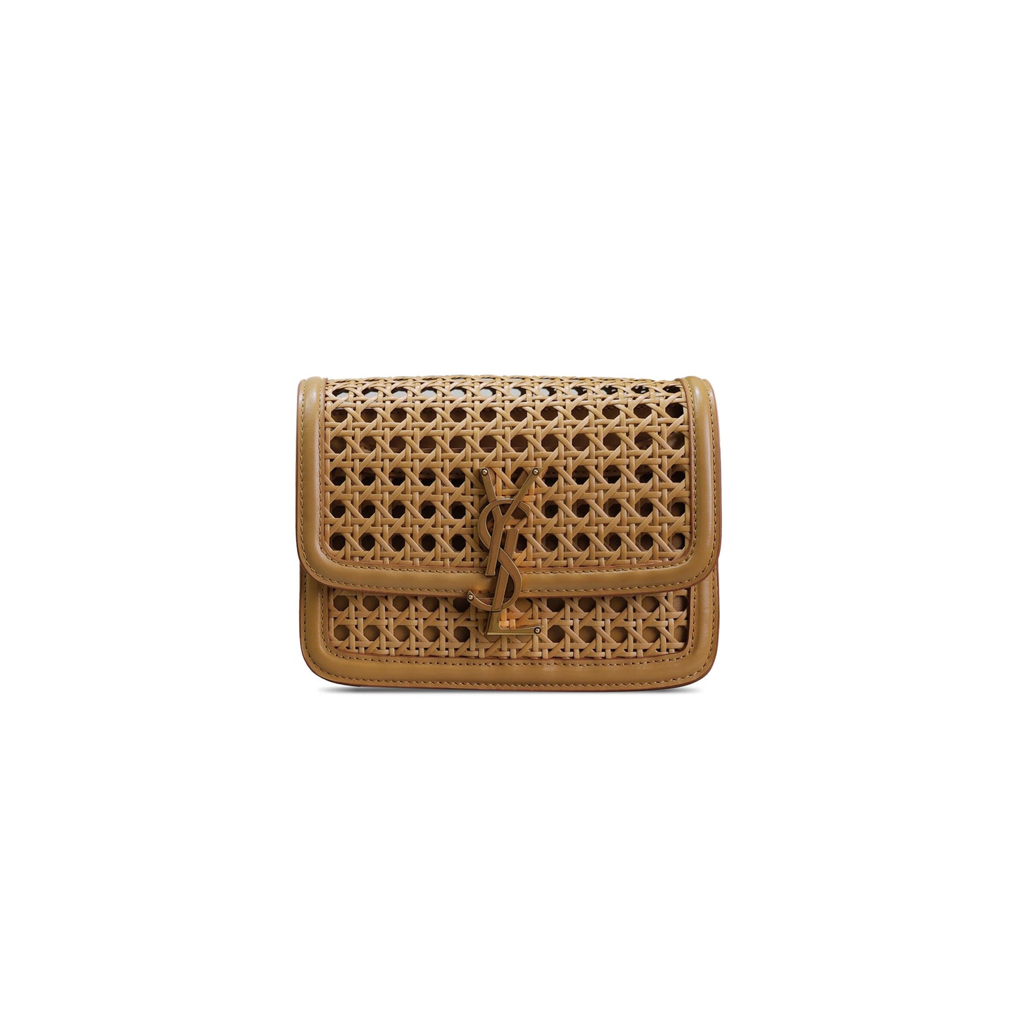 Y*L solferino small satchel in wicker and leather 634306 (19*13*5cm)