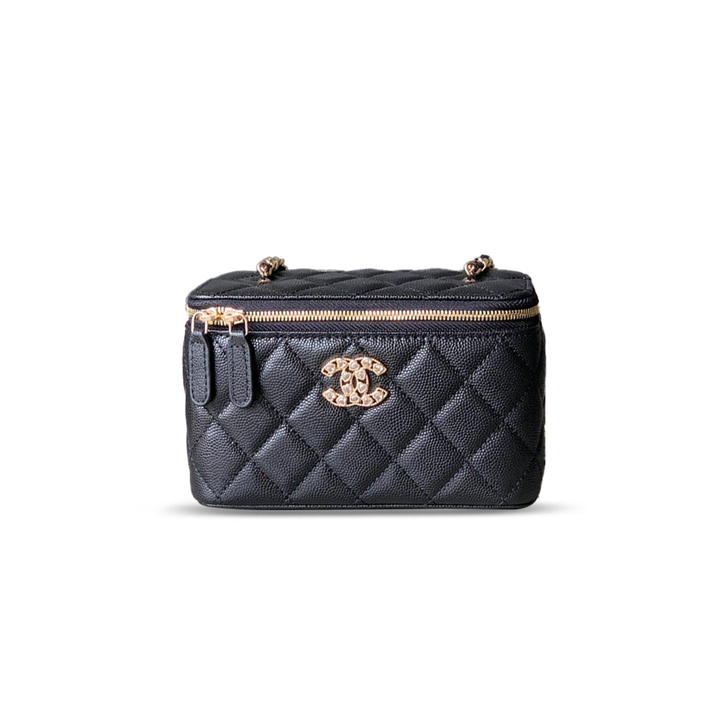 Ch*el 25p chain box bag caviar 296351 (17*9.5*8cm)