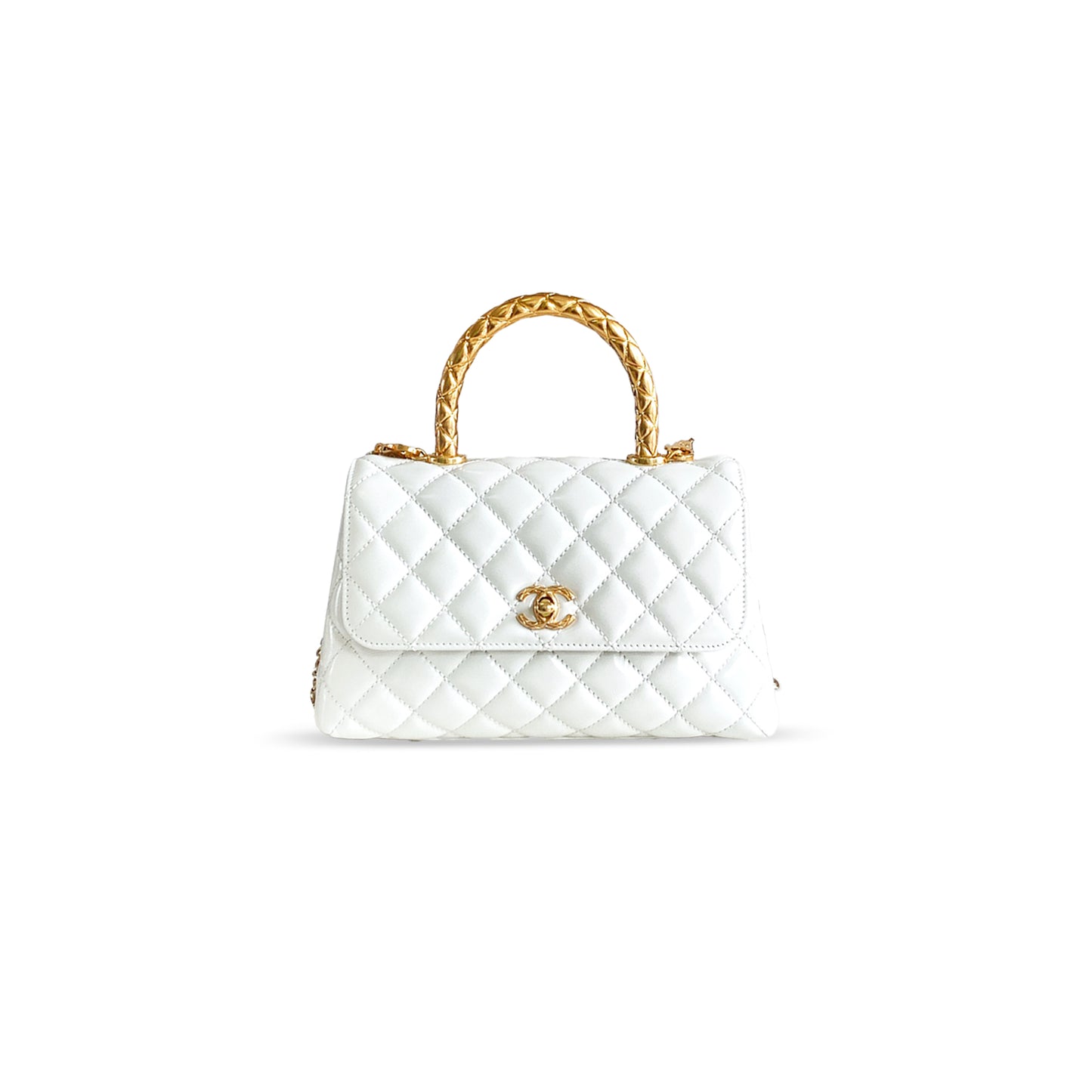 Ch*el 24a calfskin quilted top handle flap bag 282651 (23*14*8cm)