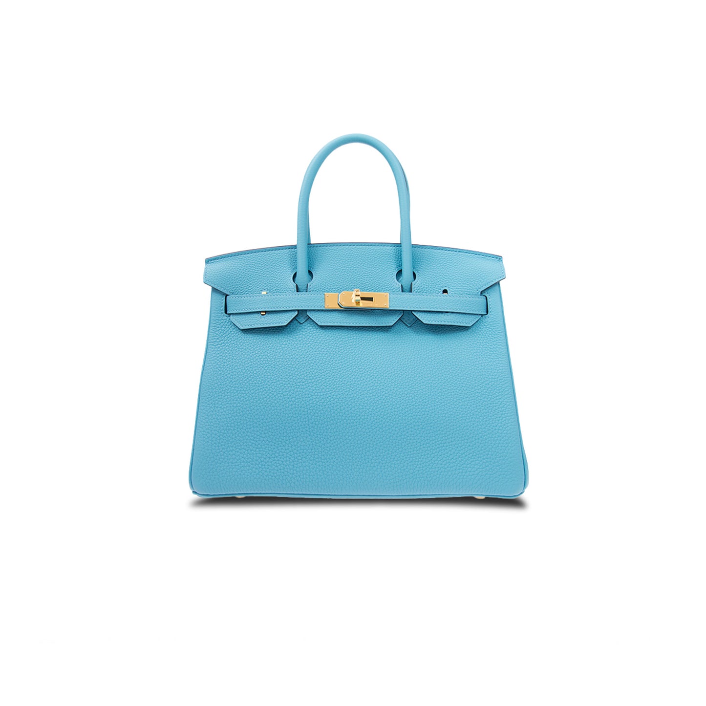 H**mes master birkin 25 epsom leather candy blue gold buckle bag h028369cc7n (25*20*13cm)